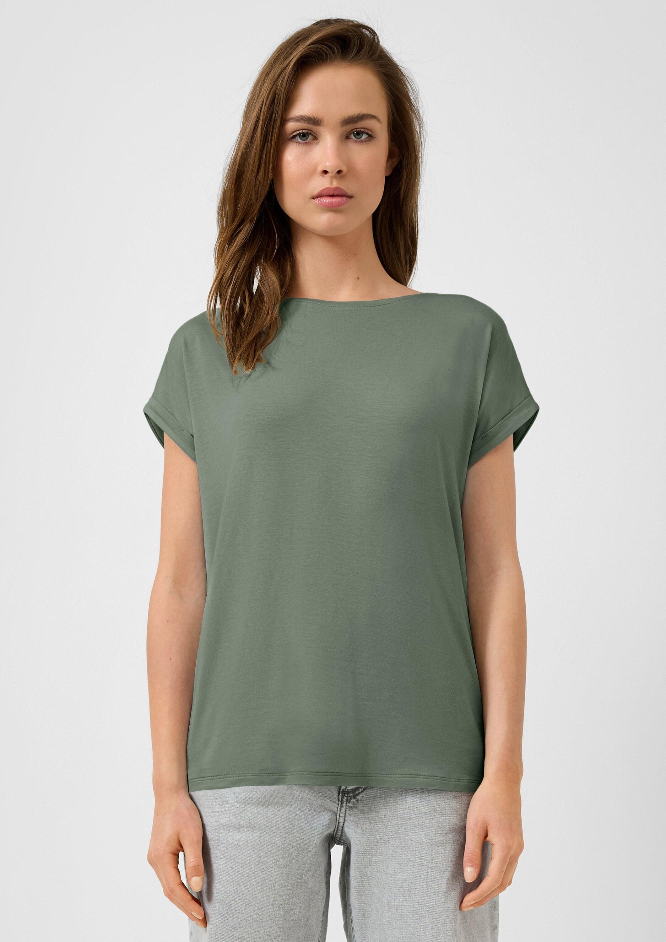 QS Kurzarmshirt T-Shirt T-Shirt aus Lyocellmix günstig online kaufen