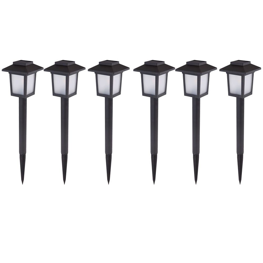 GLOBO LIGHTING LED Gartenleuchte, LED-Leuchtmittel fest verbaut, Außenleuchte Solarlampe Steckleuchte Erdspieß Gartenfackel 6er Set