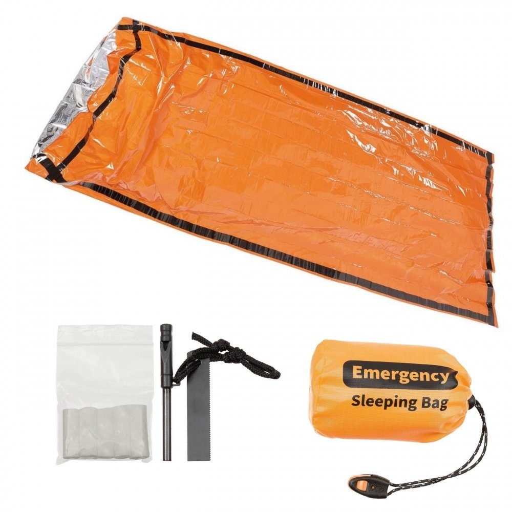 FoxOutdoor Biwaksack Notfall-Biwaksack, orange, einseitig alubeschichtet (Set)