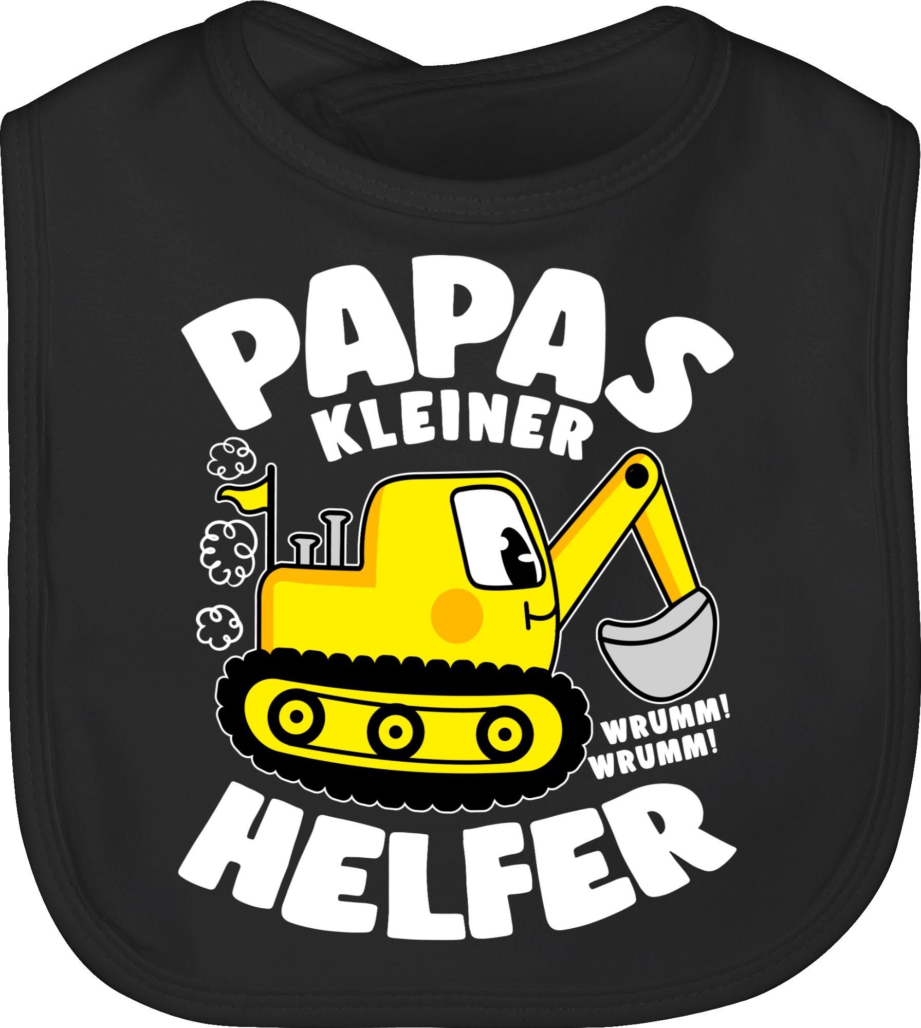 Papas Vatertag Geschenk Baby kleiner 3 Helfer Schwarz Lätzchen Shirtracer I Bagger,