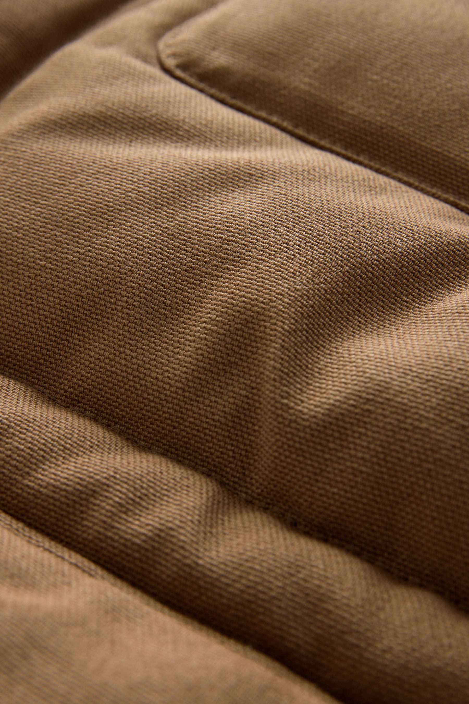 Next Winterjacke Canvas-Pufferjacke im Arbeiter-Stil mit Borgkragen (1-St)