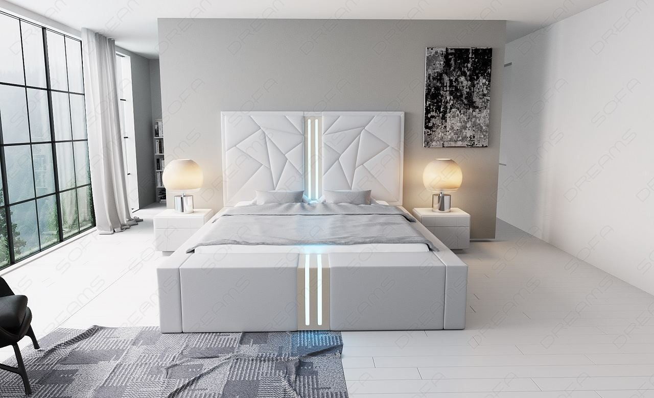Sofa Dreams Boxspringbett Imperia Bett Kunstleder Premium Komplettbett LED 180x200, inkl. Topper