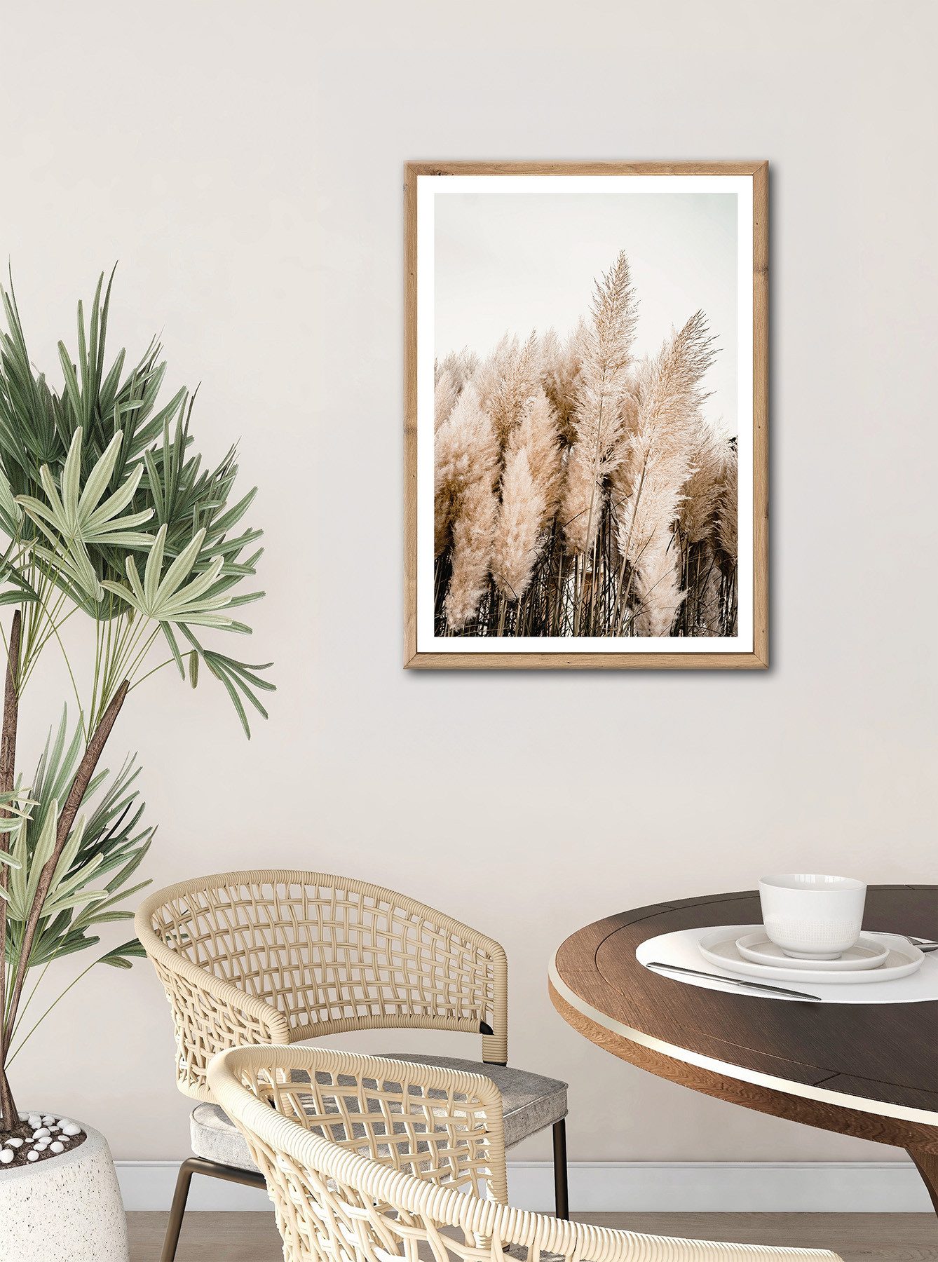 Bönninghoff Bild mit Rahmen Wandbild gerahmt PAMPASGRAS 50x70 cm – Natürliches Gräsermotiv in, Gräser, Natur, Pflanzen, Pflanzenbilder (1 St), mit dekorativem R – Bild 2 von 5