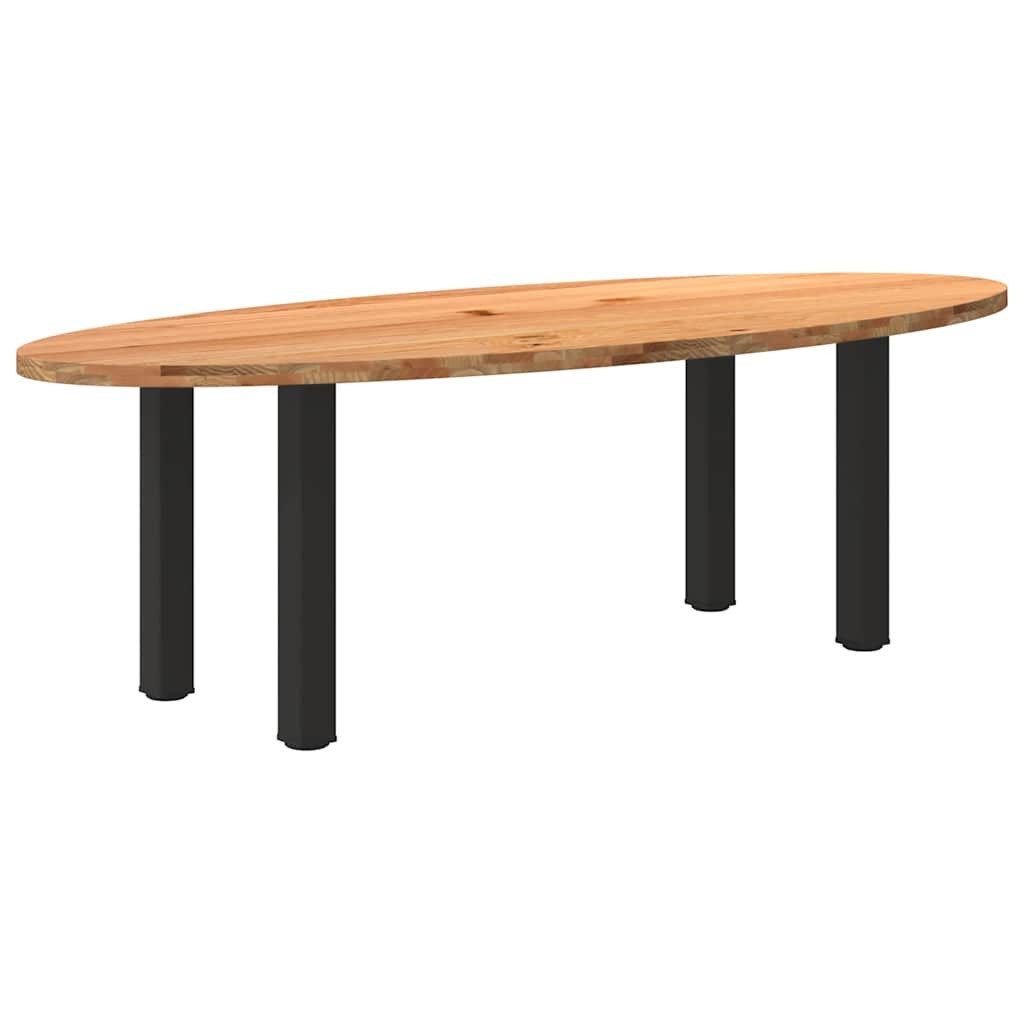 Esstisch Esstisch Hellbraun 240x100x74 cm Massivholz Eiche Oval