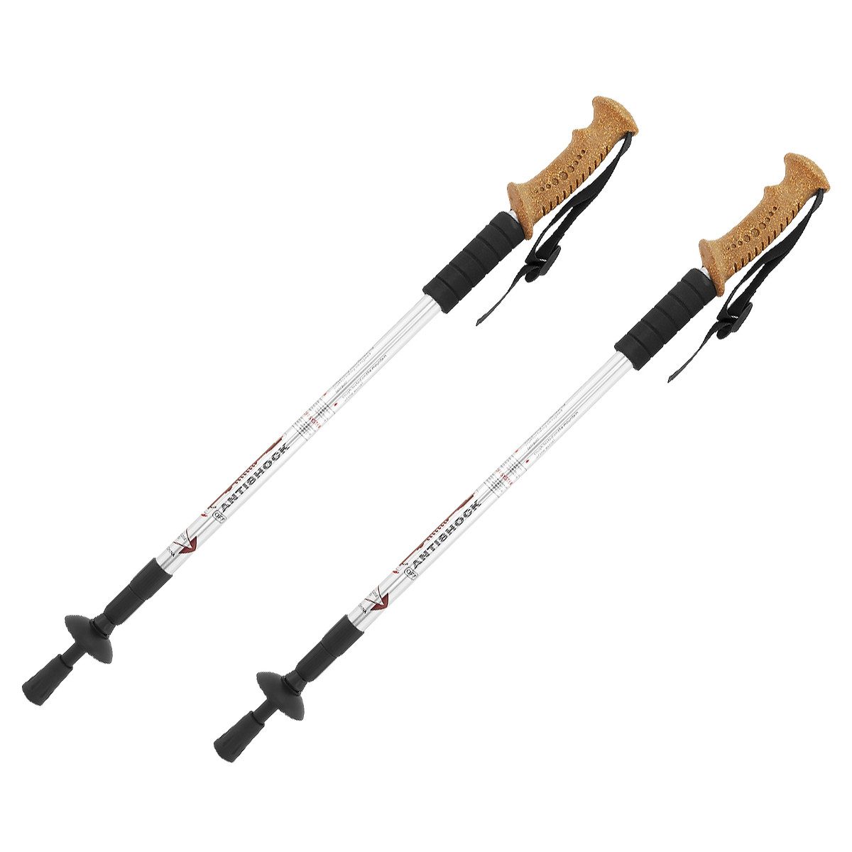 Nordic-Walking-Stöcke Wanderstöcke 65-135cm Teleskop Antischock Stöcke Korkgriff Dämpfung