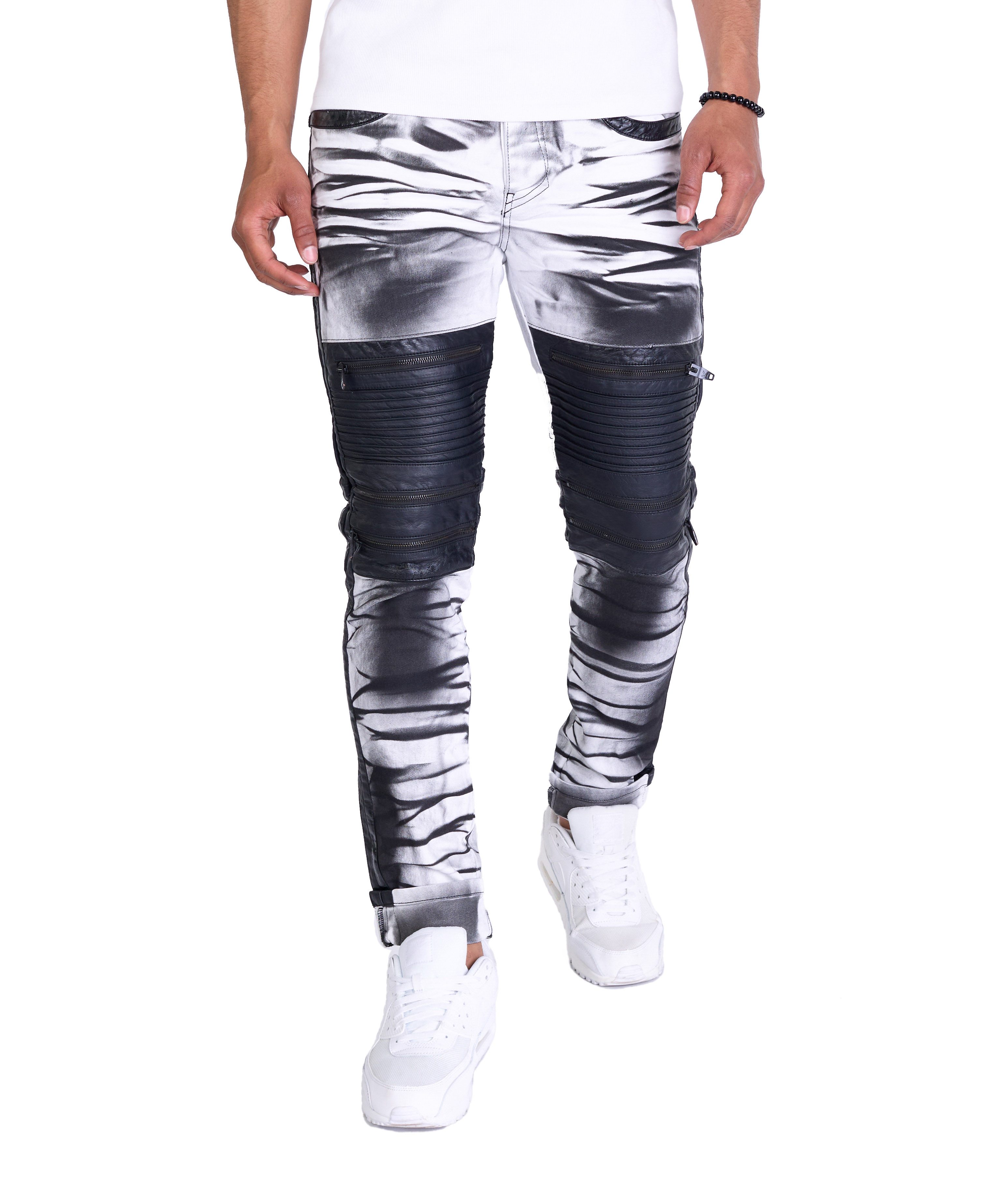 KINGZ Slim-fit-Jeans Extravagante KINGZ Designer Biker