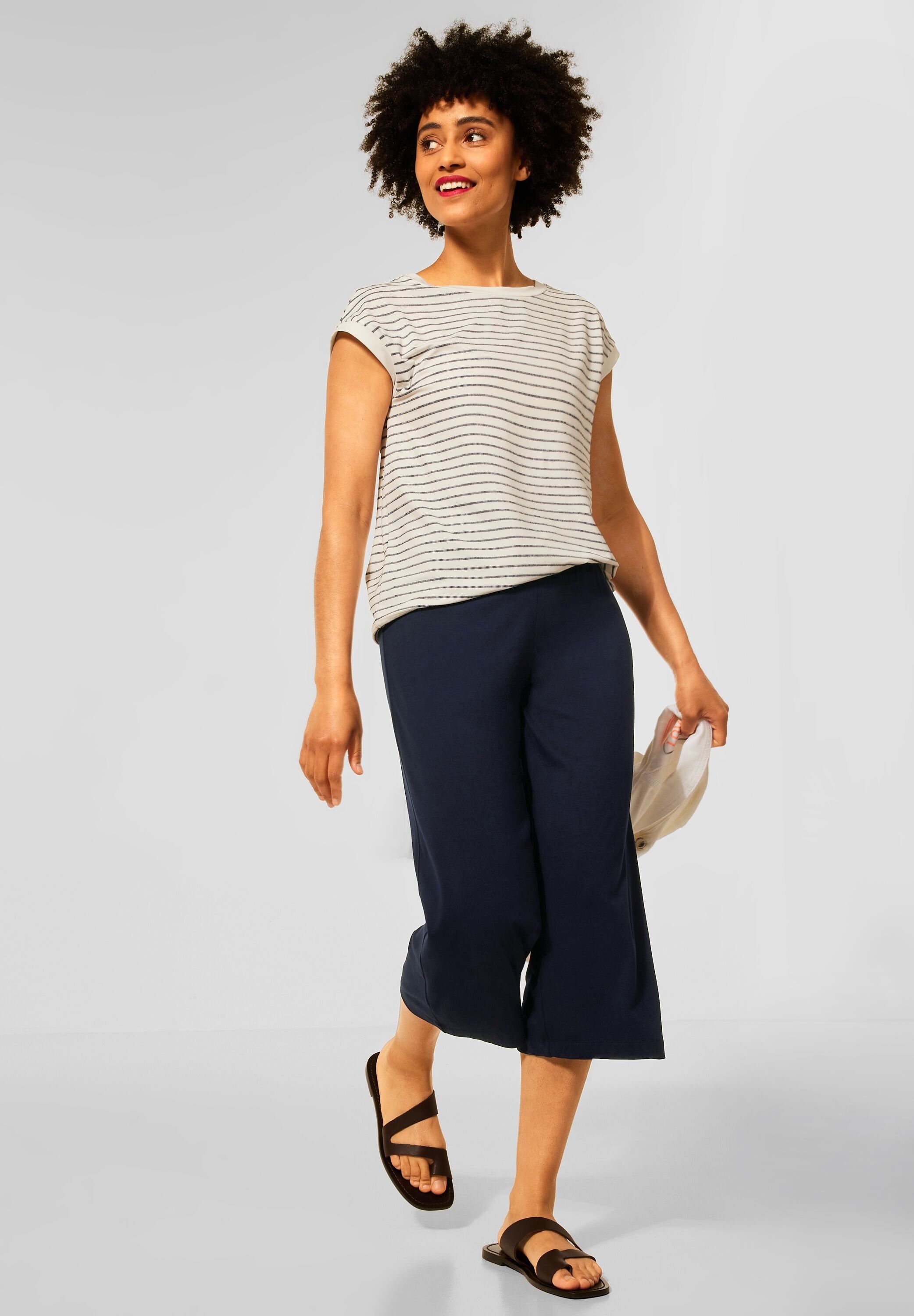 STREET ONE Culotte Street One Loose Fit Caprihose in Deep Blue (1-tlg)  Einschubtaschen