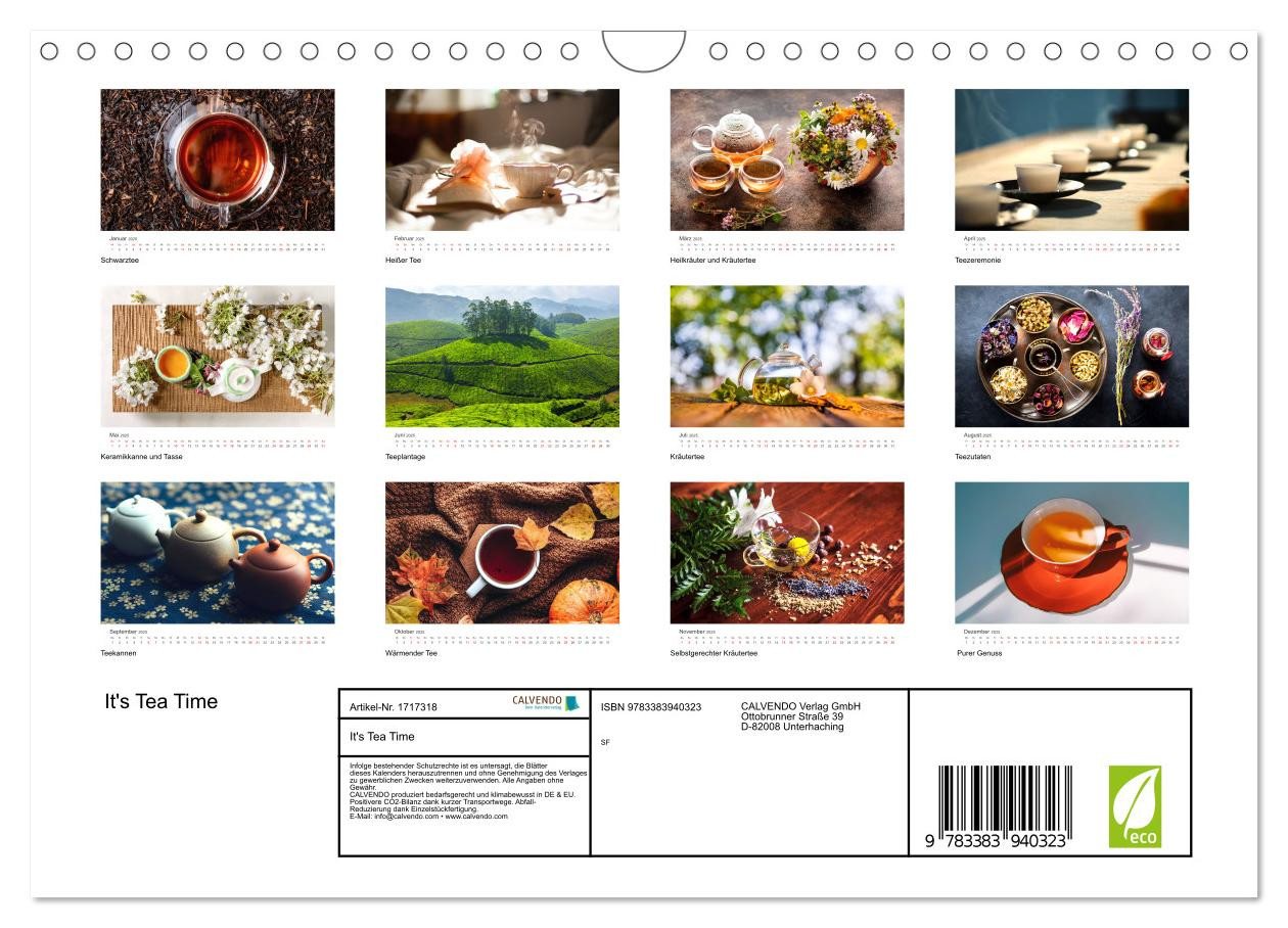 Thumbnail - CALVENDO Wandkalender It's Tea Time (Wandkalender 2025 DIN A4 quer), CALVENDO Monatskalender
