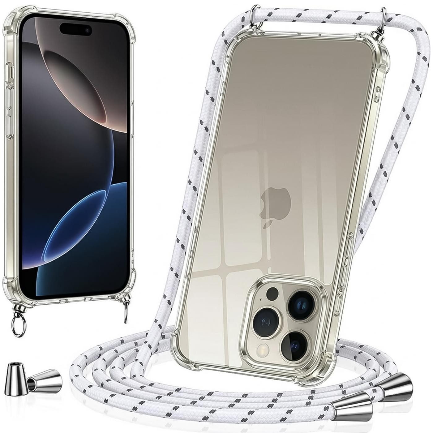 CoolGadget Handykette Handyhülle mit Handyband für Apple iPhone 17 6,3 Zoll, Case zum Umhängen Kette Halsband Kordel mit Hülle für iPhone 17