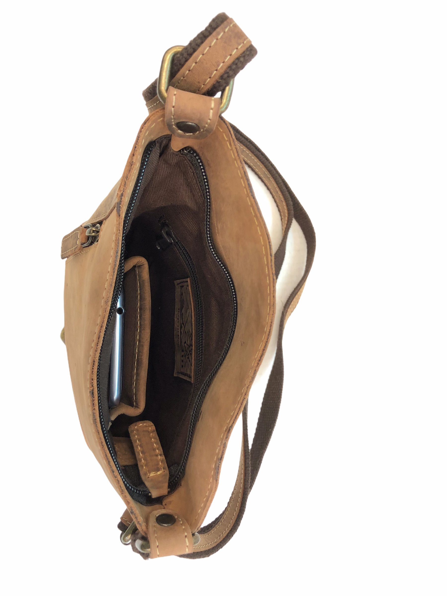 Bayern Bag Handtasche B1594, Ledertasche Umhängetasche Crossbody Bag