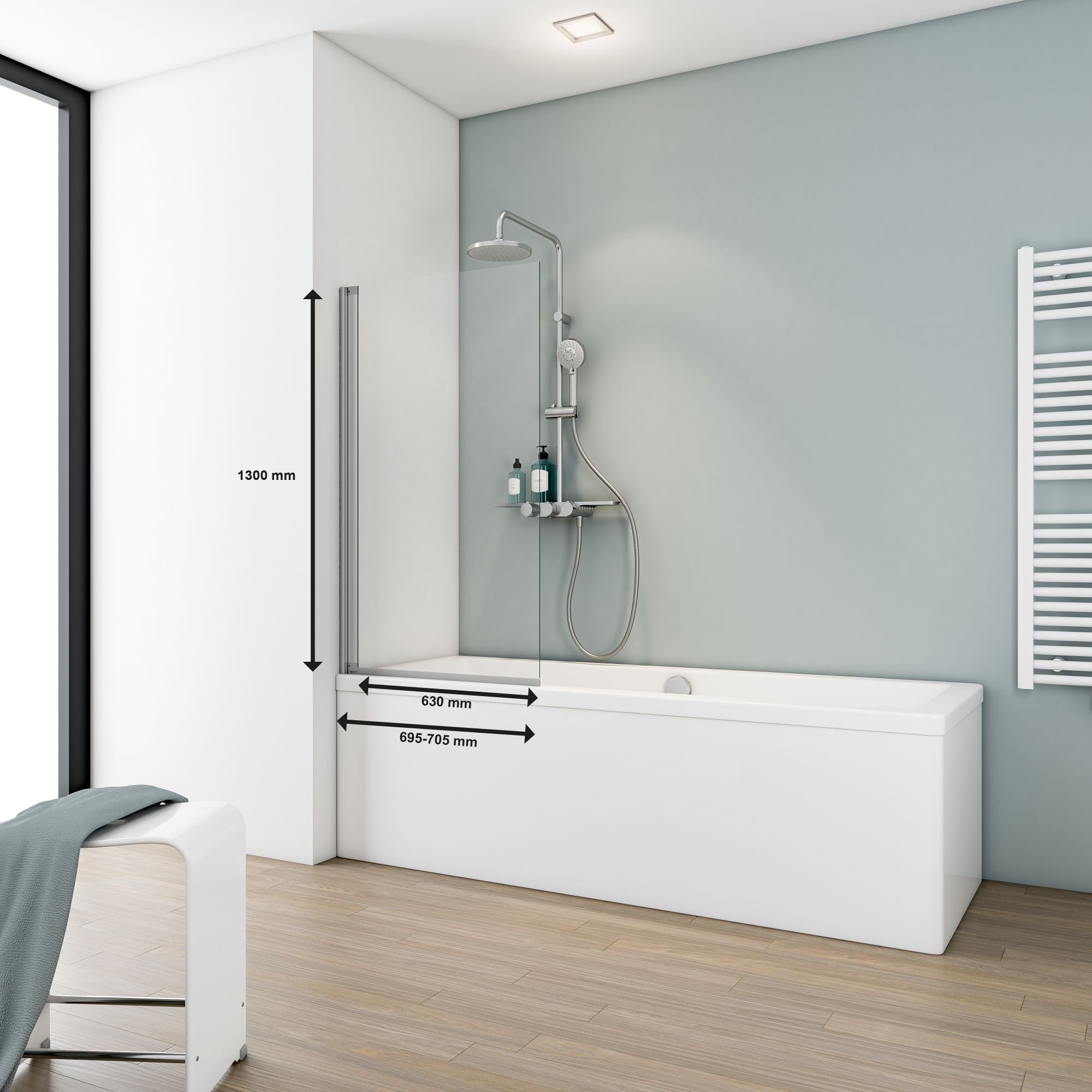 Schulte Badewannenfaltwand Duschwand für Badewanne, Klar günstig online kaufen