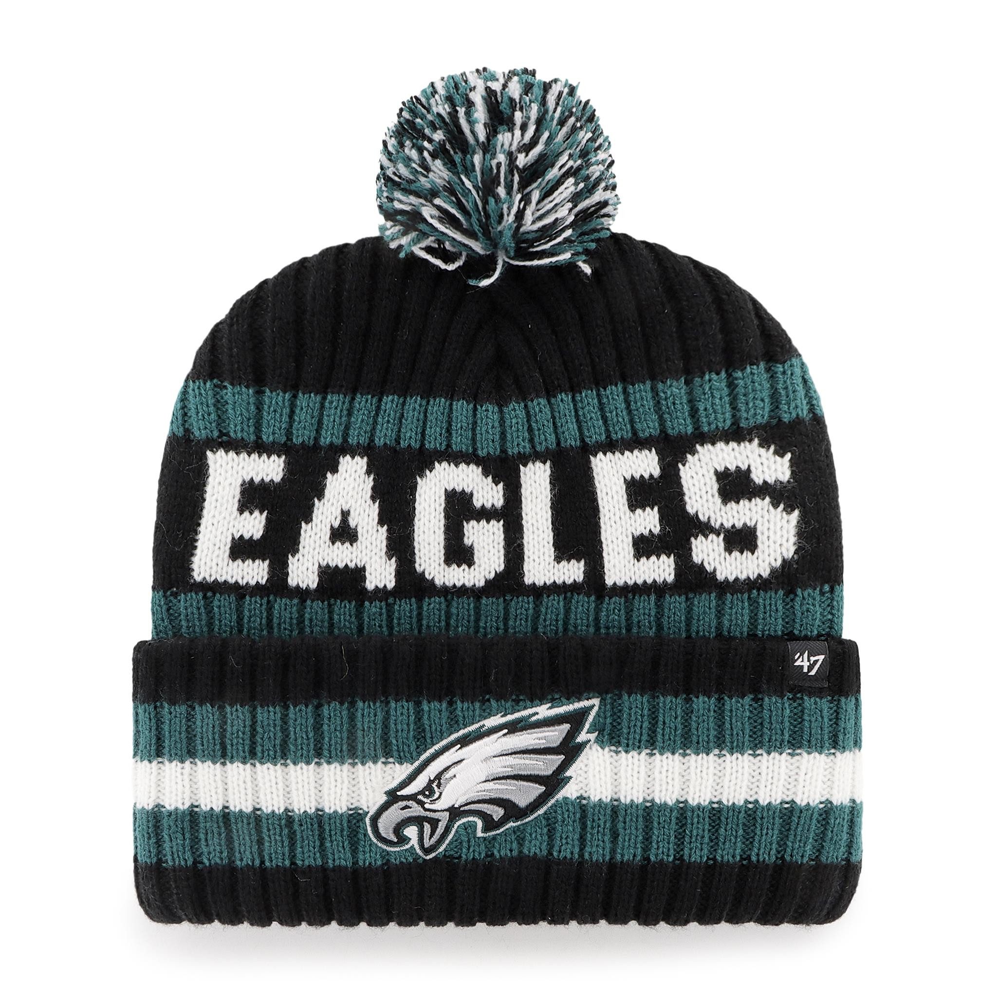 '47 Brand Bommelmütze '47 Brand NFL Beanie Bering '47 Cuff Knit Philadelphia Eagles Black (Beanie, Beanie, Bommelmütze) Bommel