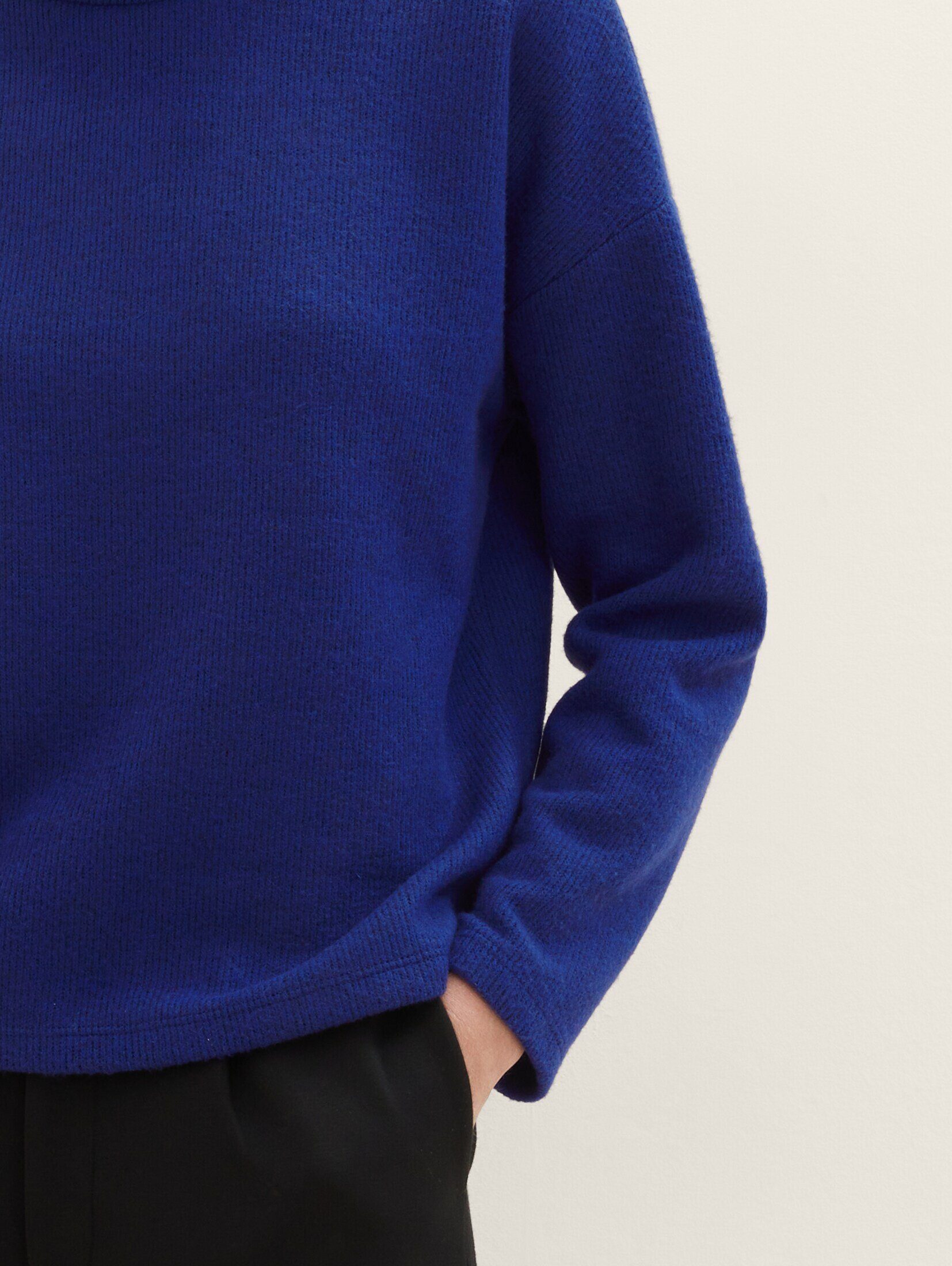blue crest melange mit TAILOR Bequemes Rollkragen Sweatshirt Sweatshirt TOM