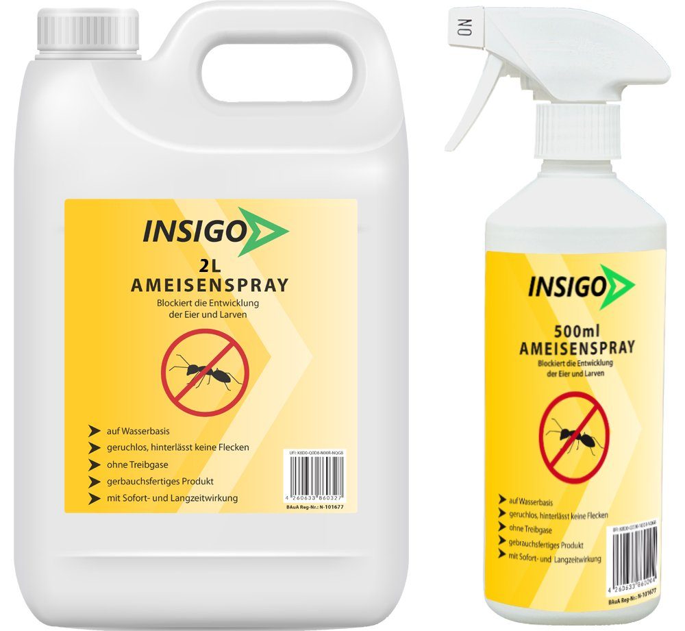 INSIGO Ameisengift Ameisen Spray gegen Ameisen, Larven & Eier, 2.5 l