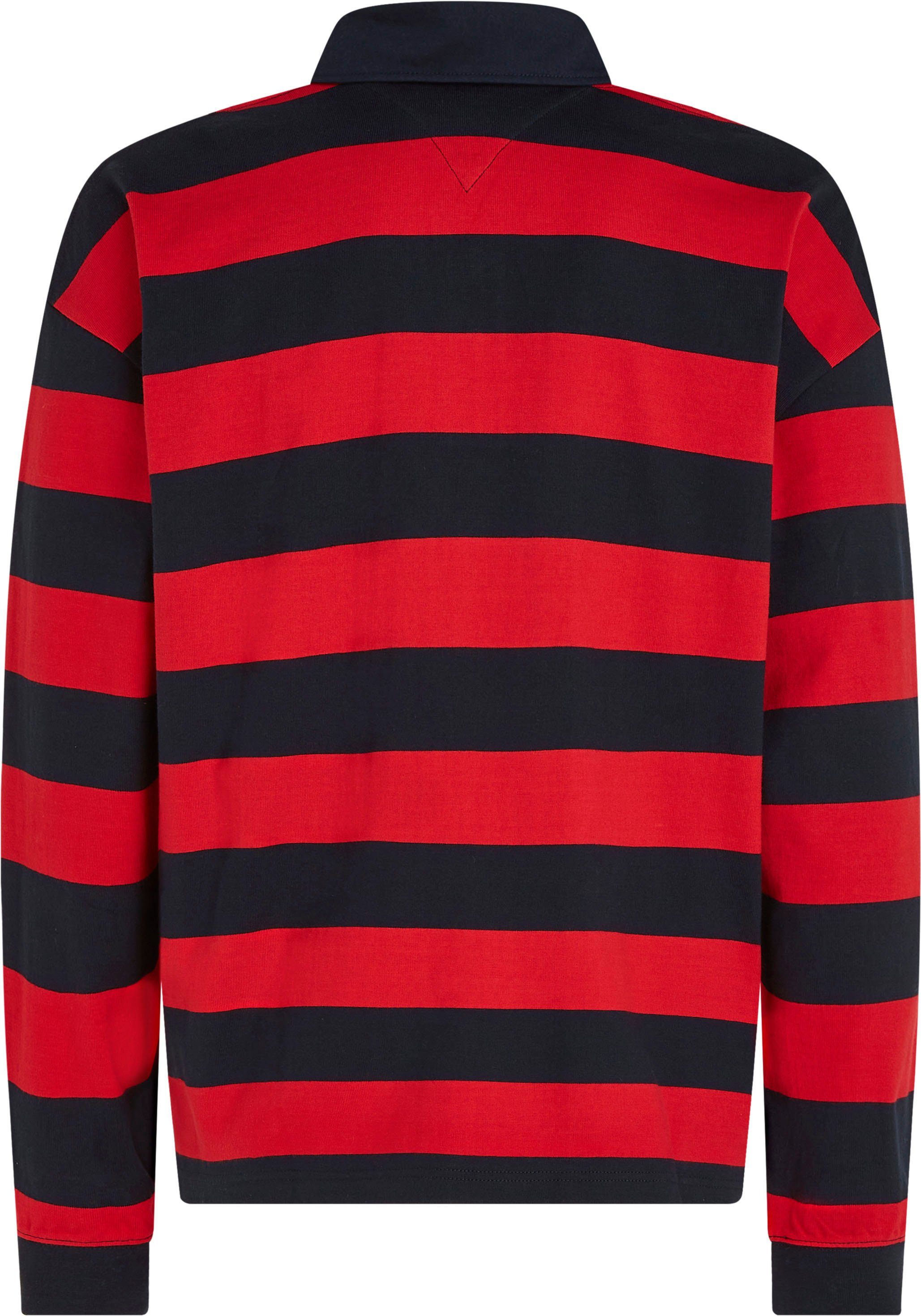 RUGBY Hilfiger BLOCK STRIPED Primary Streifendesign Sky Sweater Tommy im Red/Desert