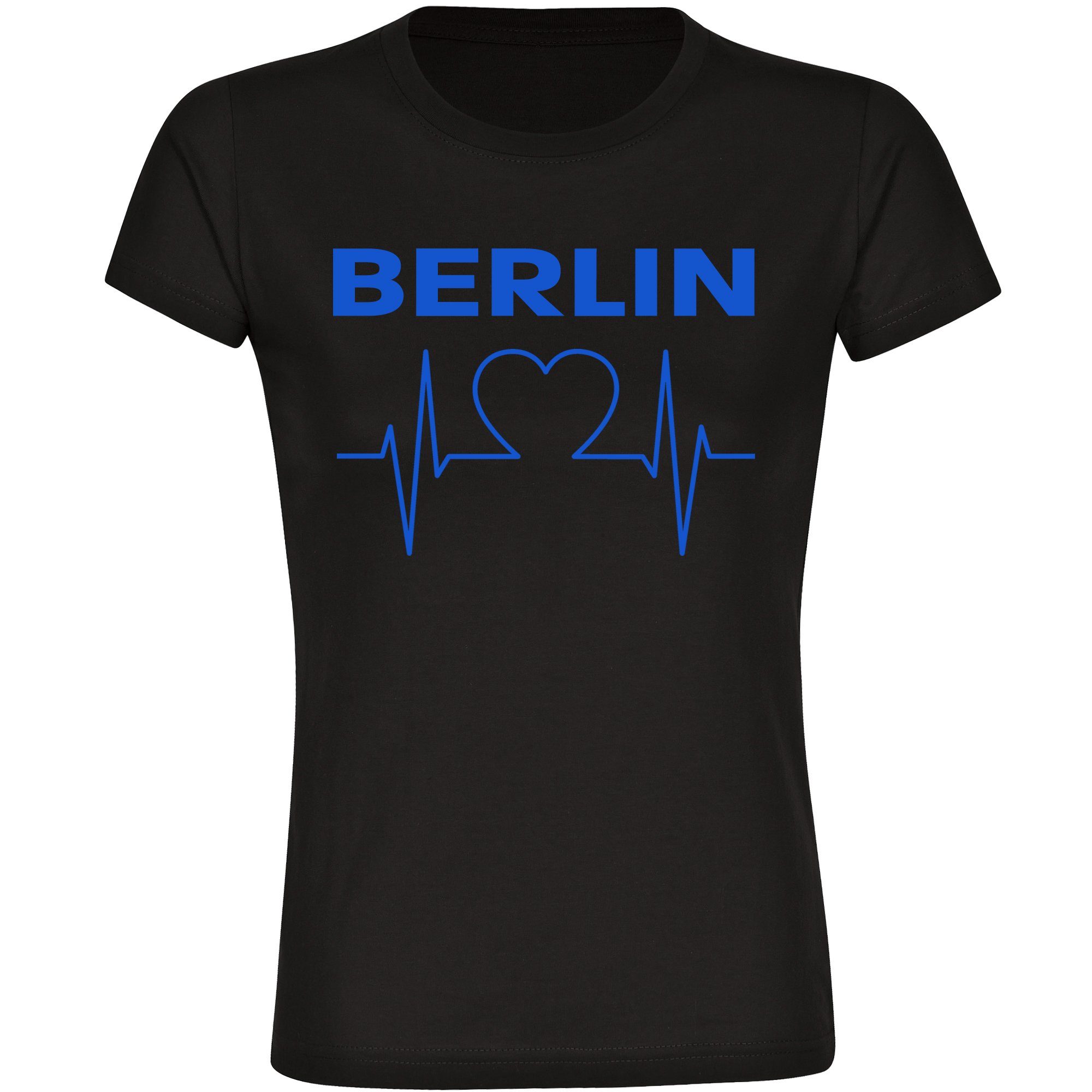 multifanshop T-Shirt Damen Berlin blau - Herzschlag - Frauen