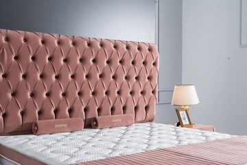 Villa Möbel Polsterbett AMBER (Bett, Bett), Bettkasten mit XXL Stauraum & Gasdruckfedern für einfache Handhabung