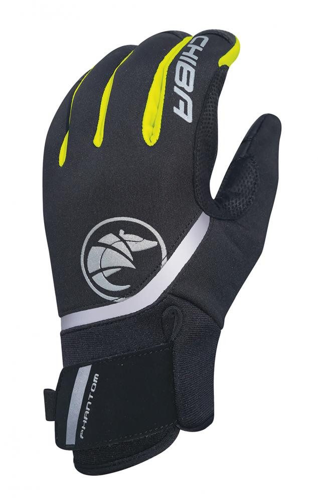 Fahrradhandschuhe CHIBA Phantom - Radhandschuhe XL schwarz/neongelb, winddicht & touchsc