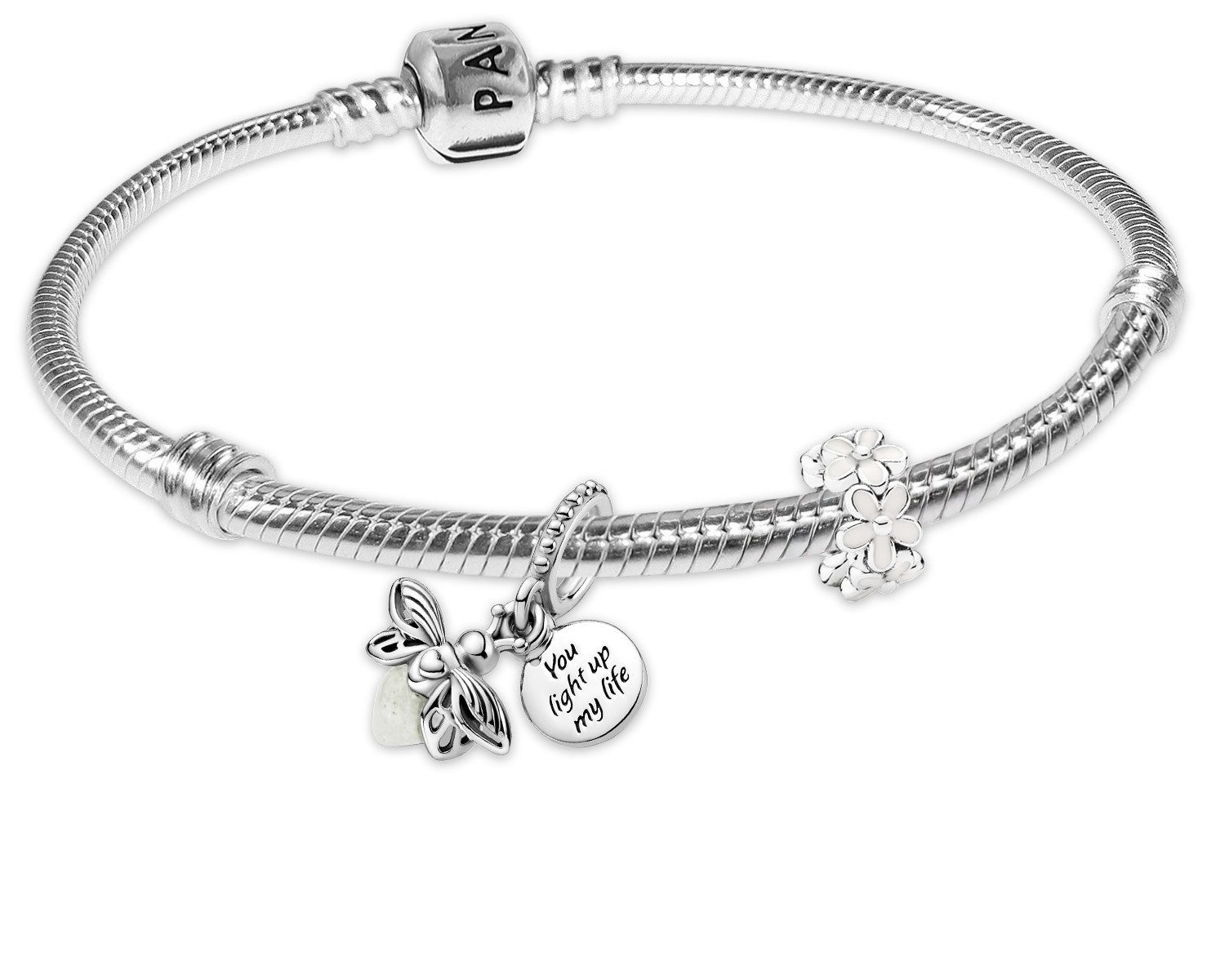 Pandora Charm-Armband DamenSilber Geschenk-Set Glühwürmchen und Gänseblümch günstig online kaufen