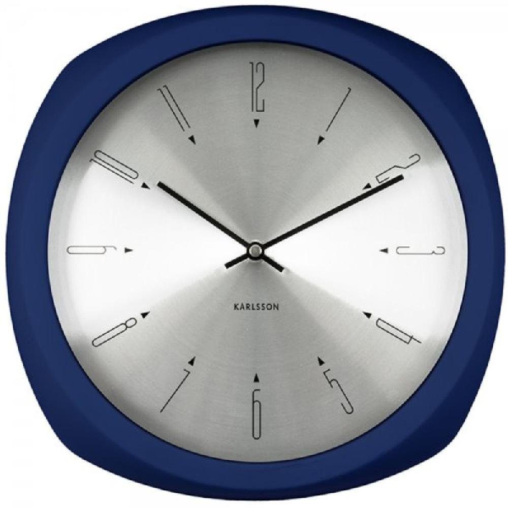 Karlsson Uhr Wanduhr Aesthetic Square Blue Alu (30,5cm)