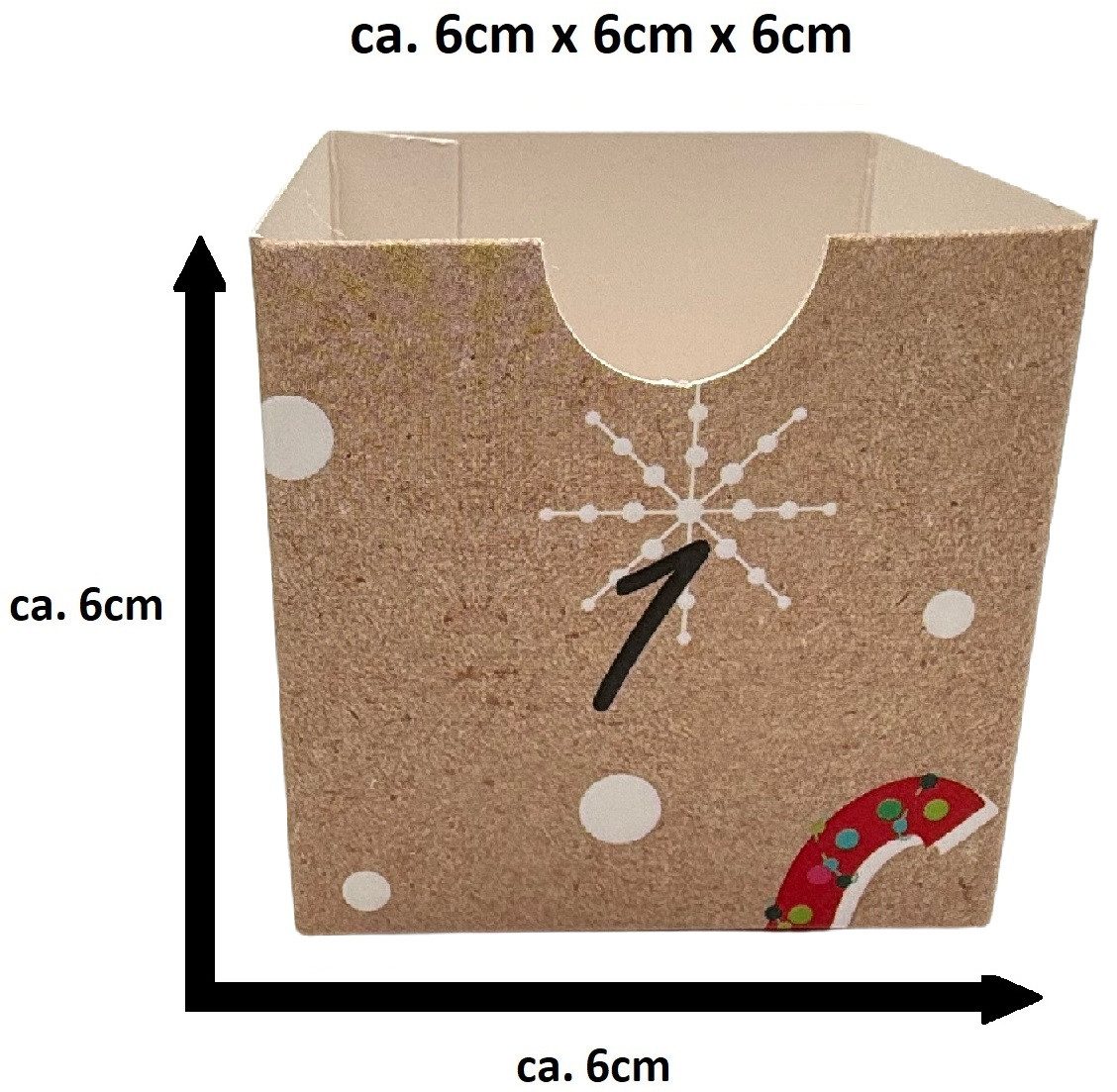 Bambelaa! befüllbarer Adventskalender Adventskalender zum Befüllen Karton Weihnachten DIY 24 Fächer H:38,5cm