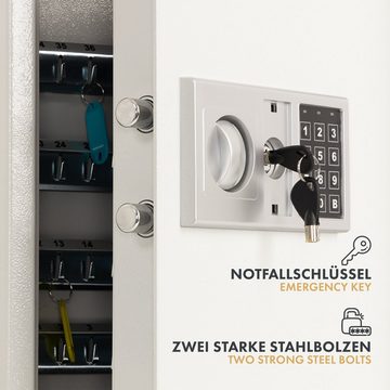 Kubus Schlüsseltresor mit Elektronikschloss, aus Stahl, 36 x 12 x 45 cm, Inklusive Zubehör
