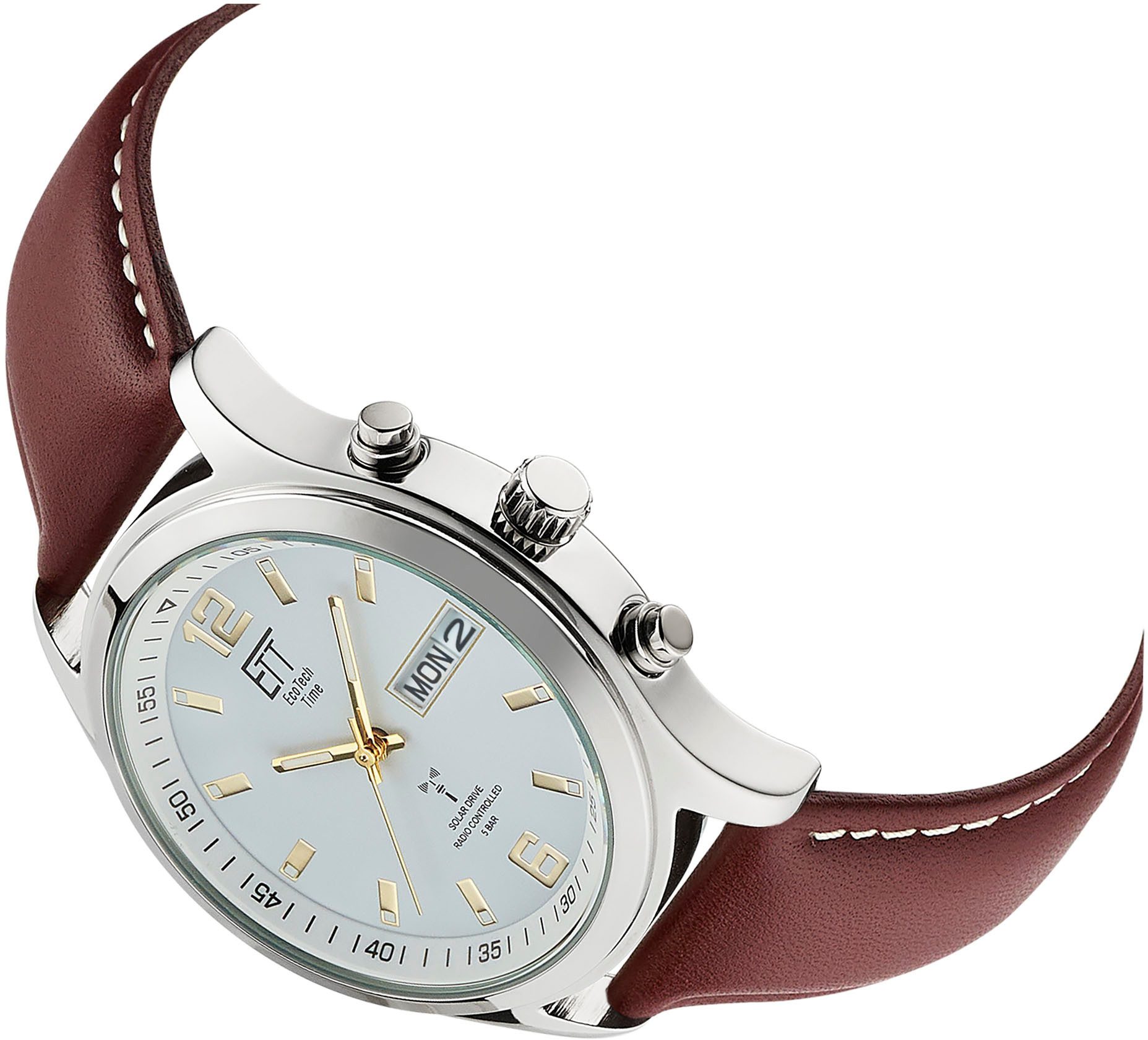 ETT Funkuhr Gobi EGS-11248-12L, Armbanduhr, Herrenuhr, Solar, Datum, Ledera günstig online kaufen