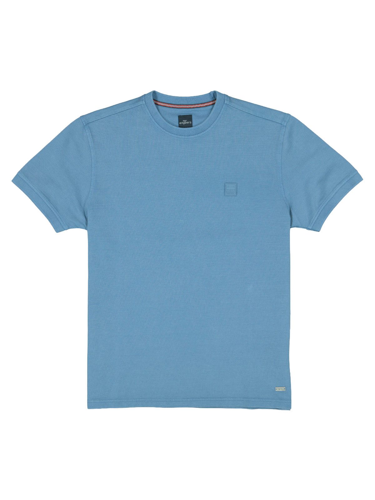 Engbers T-Shirt Herren Rundhals T-Shirt mit Badge an der Brust, Royalblau