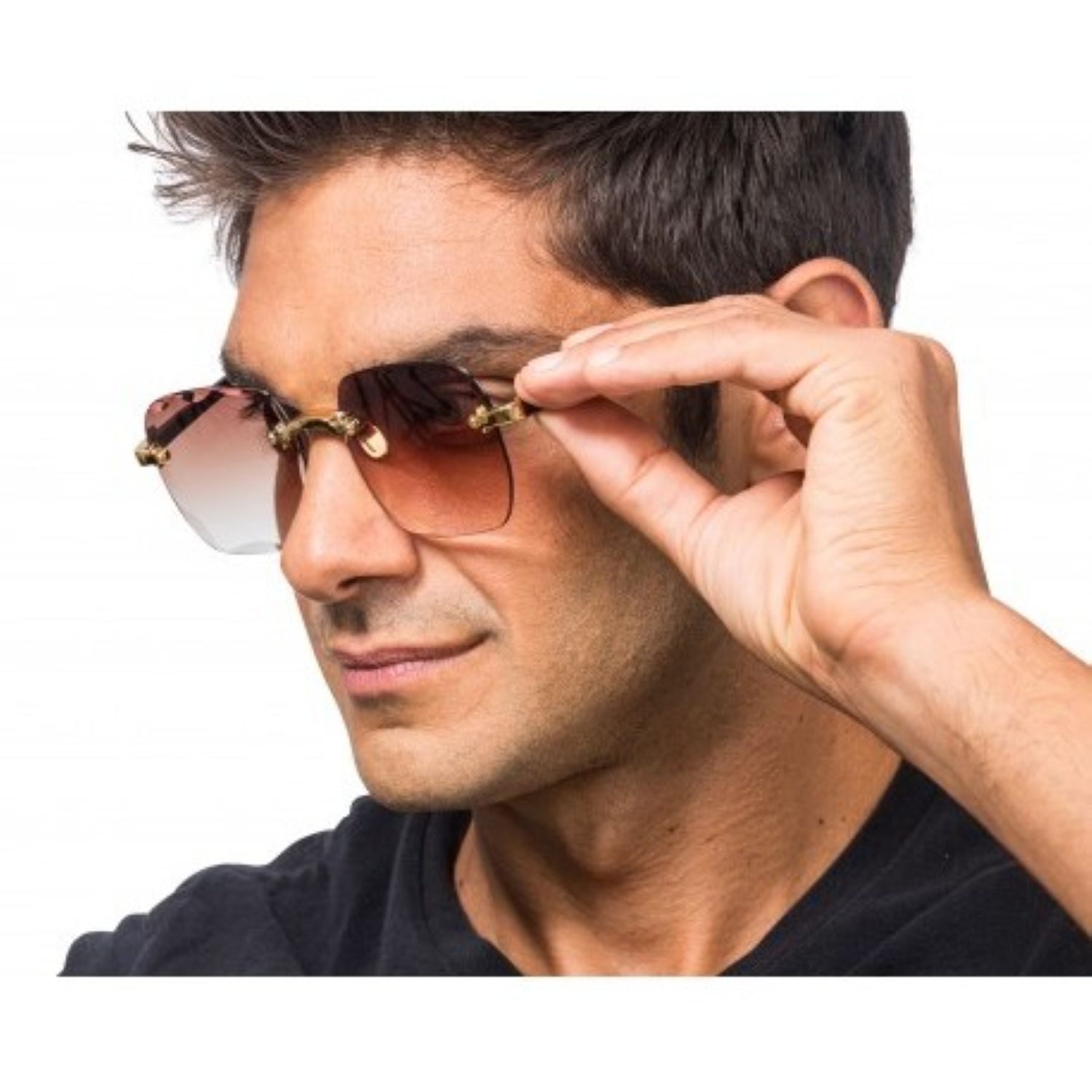 Verkleidungsmaske Brille ohne Rahmen, Braune Partybrille mit Verlau