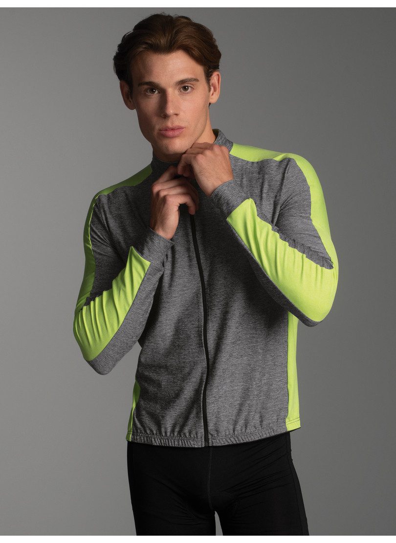 Trigema Trainingsjacke TRIGEMA Fahrradjacke mit kontrastfarbigen Elementen (1-St)