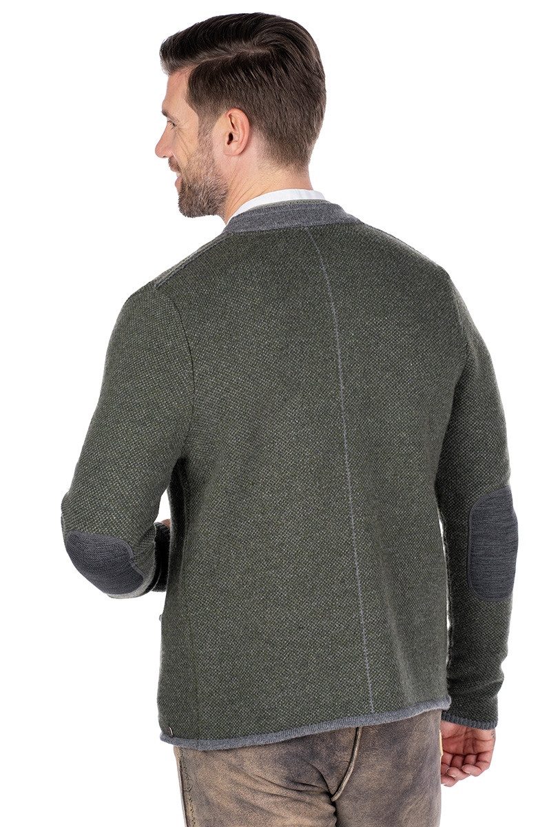 Spieth & Wensky Trachtenstrickjacke Strickjacke Herren - FELICIO - oliv – Bild 3 von 4