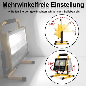 AUFUN Baustrahler 20W Kaltweiß LED Strahler Akku Fluter