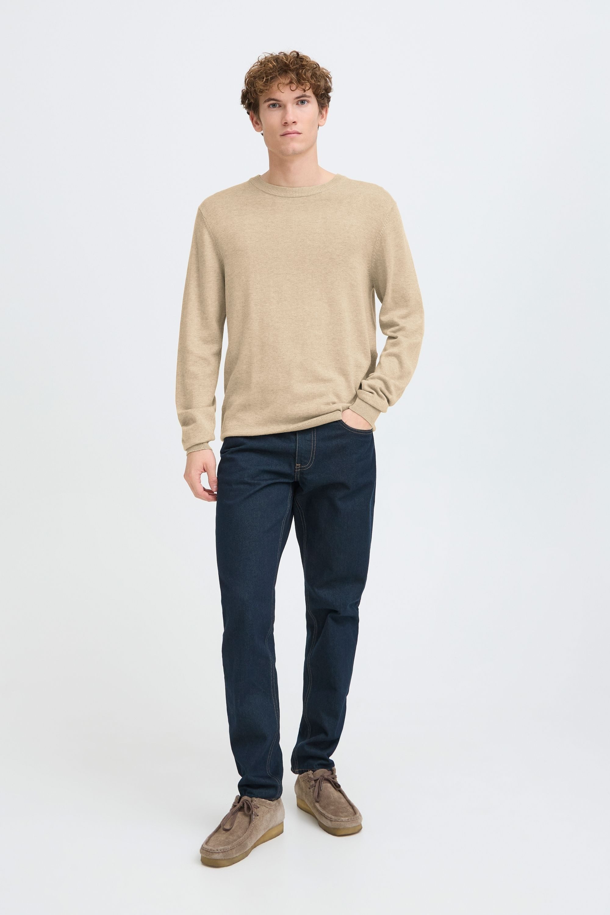 Casual Friday Strickpullover CFBells Basic Rundhals Pullover