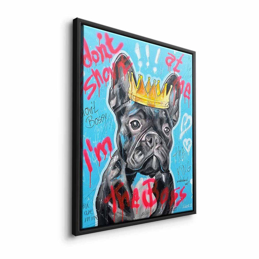 - Leinwandbild, designed Sabrina Motivationsbild weißer I'm by Seck DOTCOMCANVAS® the - Premium Rahmen King