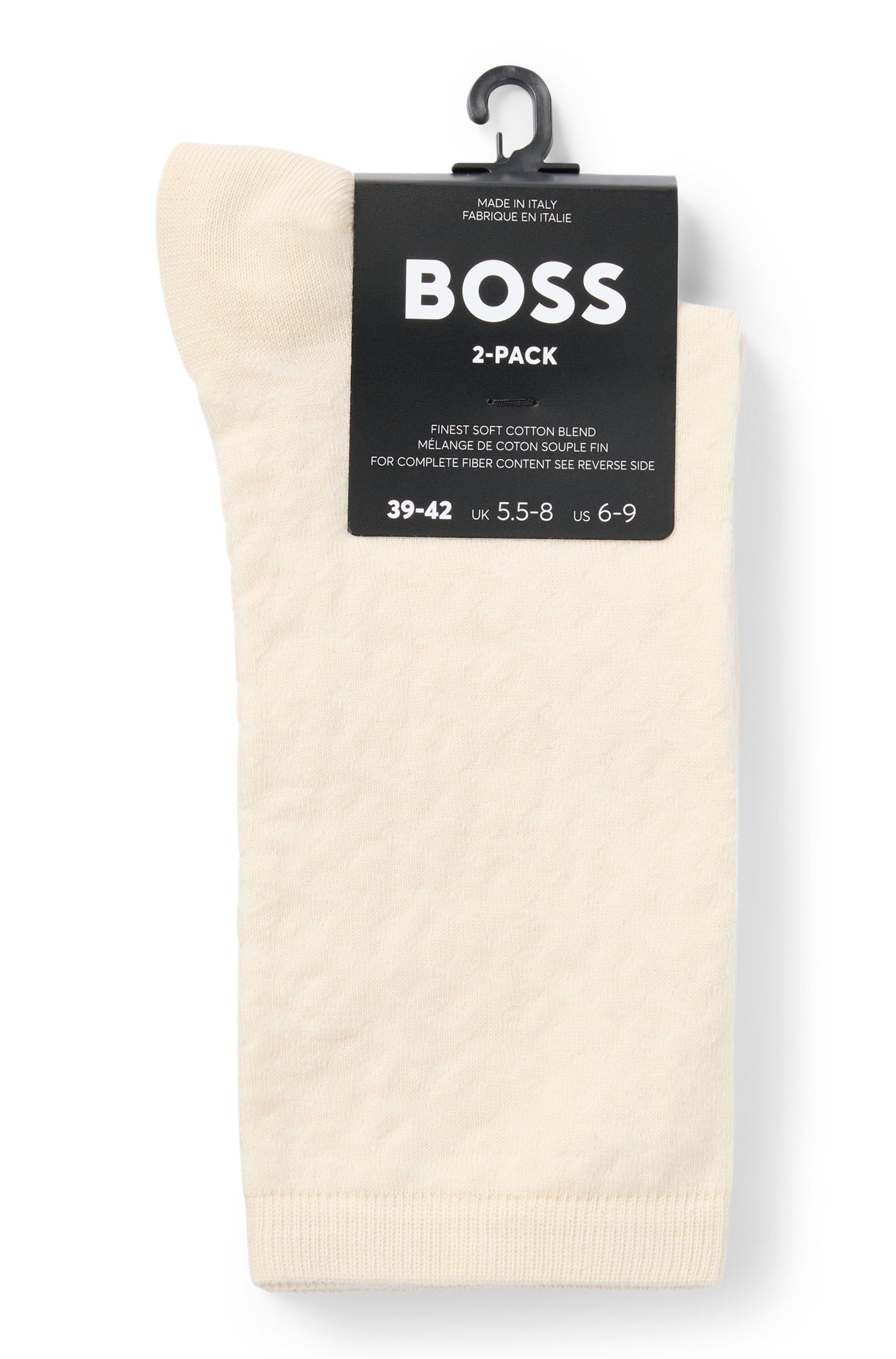 BOSS Freizeitsocken 2P RS Monogram CC (Packung, 2-Paar, 2er-Pack) aus weicher Baumwollmischung