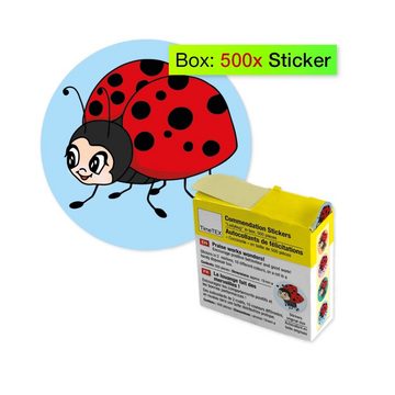 TimeTEX Sticker Belobigungs-Aufkleber "Marienkäfer" in Spender-Box, 500 Stück