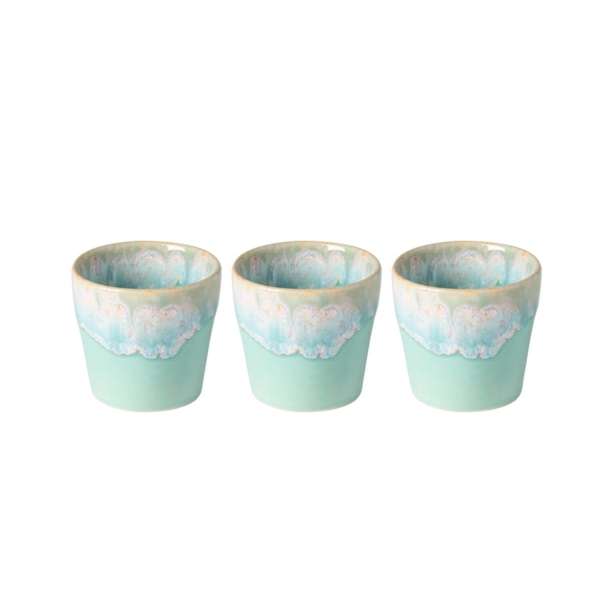 Costa Nova Espressotasse Grespresso Aqua, Geschenkbox, Costa Nova, 3-tlg., Keramik, 6,5 x 6,4 cm, Höhe 5,8 cm, 7 cl