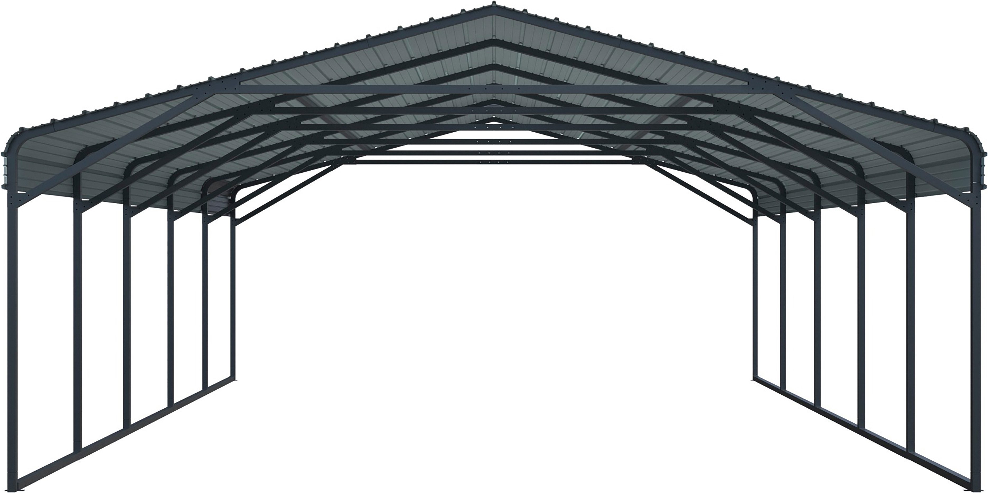 WESTMANN Doppelcarport Kopenhagen L Grau, BxT: 597x791 cm, 222 cm Einfahrtshöhe, wetterfeste Konstruktion durch pulverbeschichtete Oberfläche
