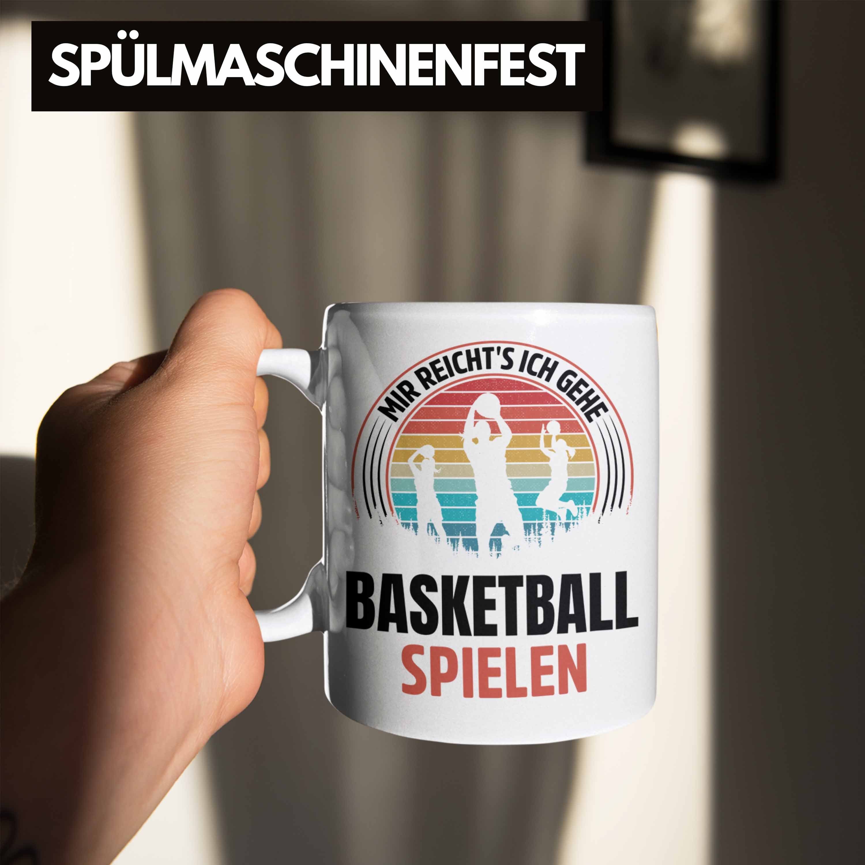 Frauen Trendation Geschenkidee Mädchen Tasse Weiss Tasse Basketballspielerin Basketball