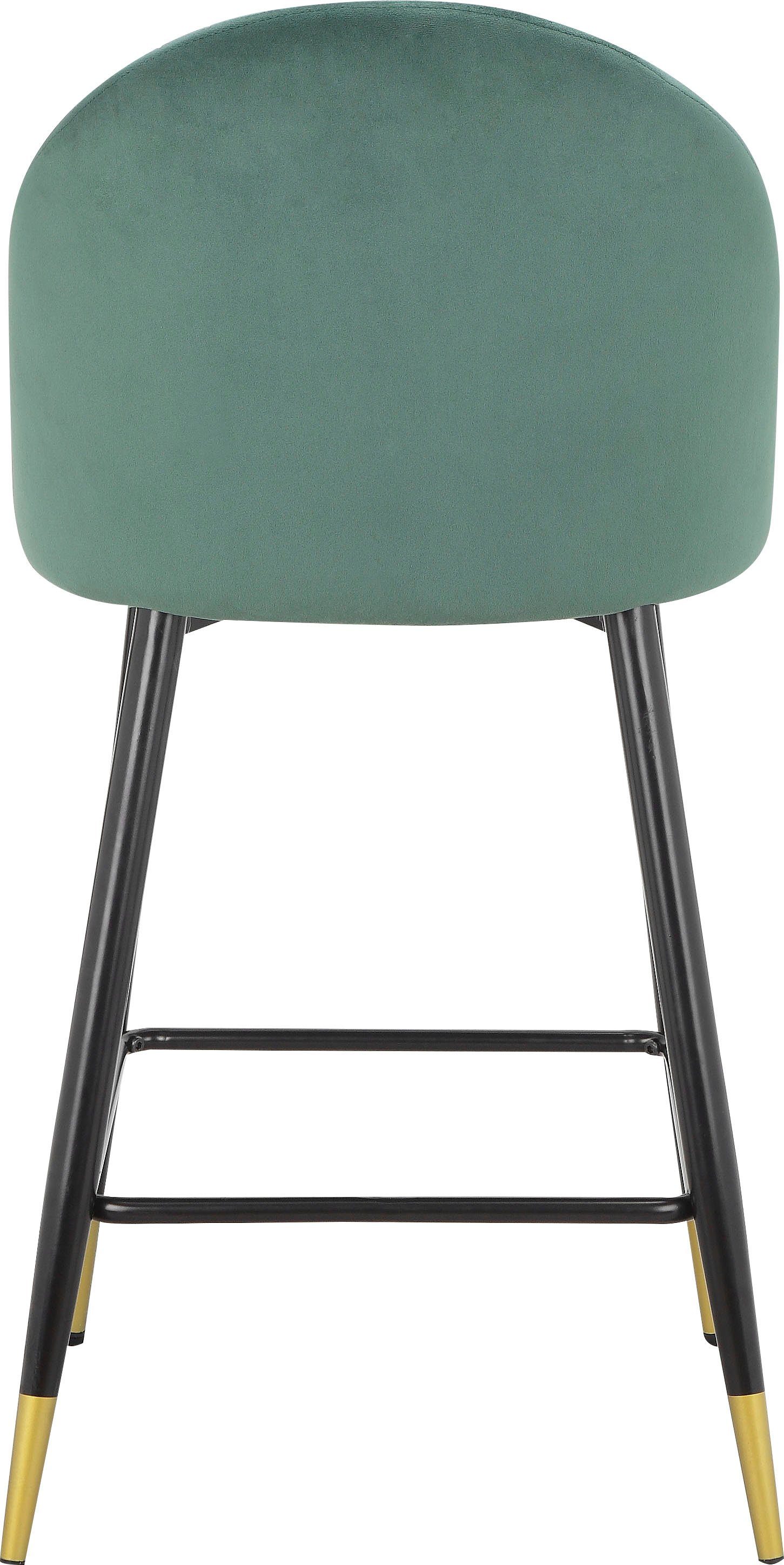 dunkelgrün Sitz cm Velourstoff, Embrosse mit schönem Rücken St), (2 Sitzhöhe 65 gepolstert, in Leonique und Bistrostuhl