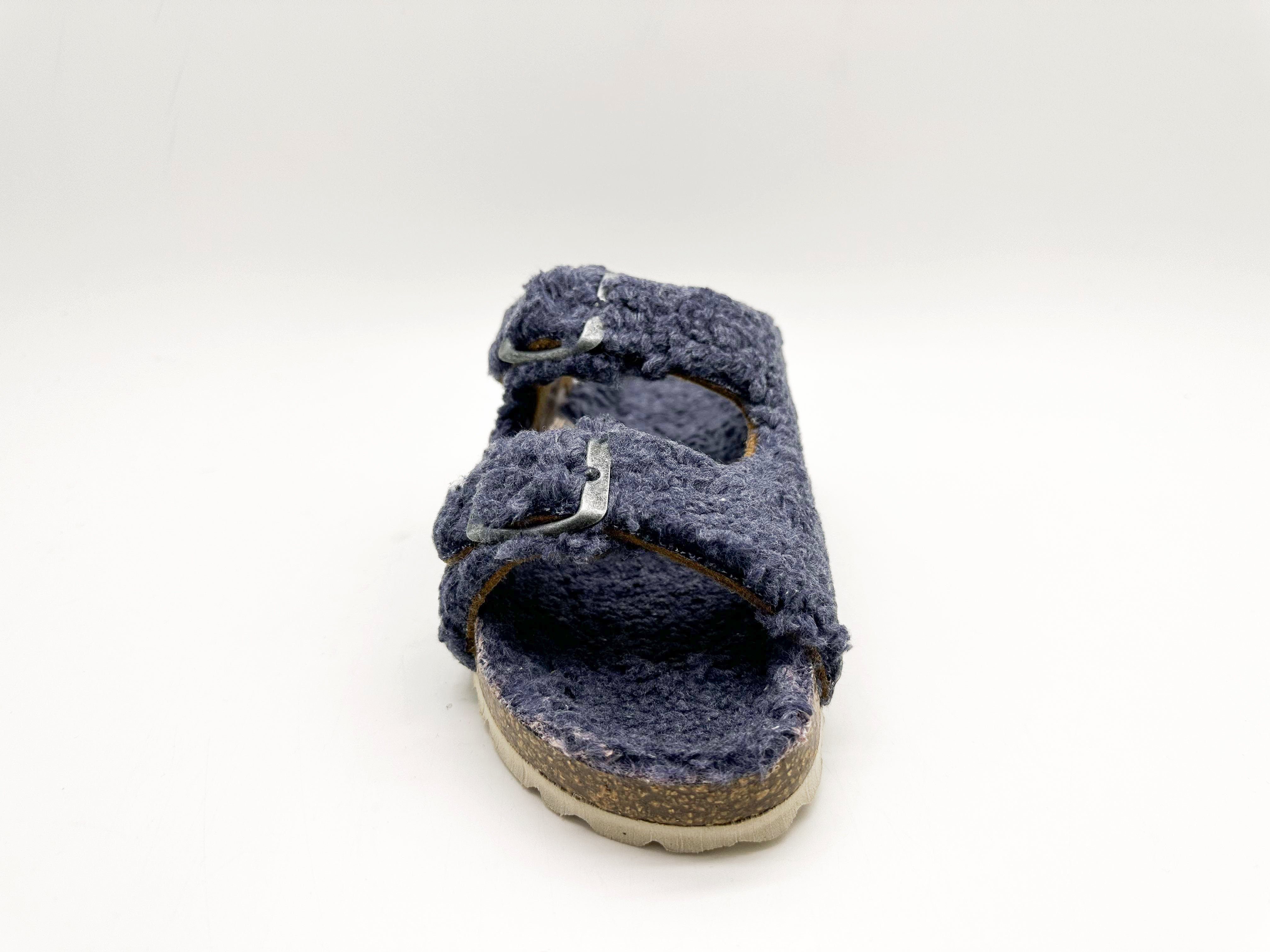 Sandal Sandale Organic Teddy grey 1856 blue Kids ® thies