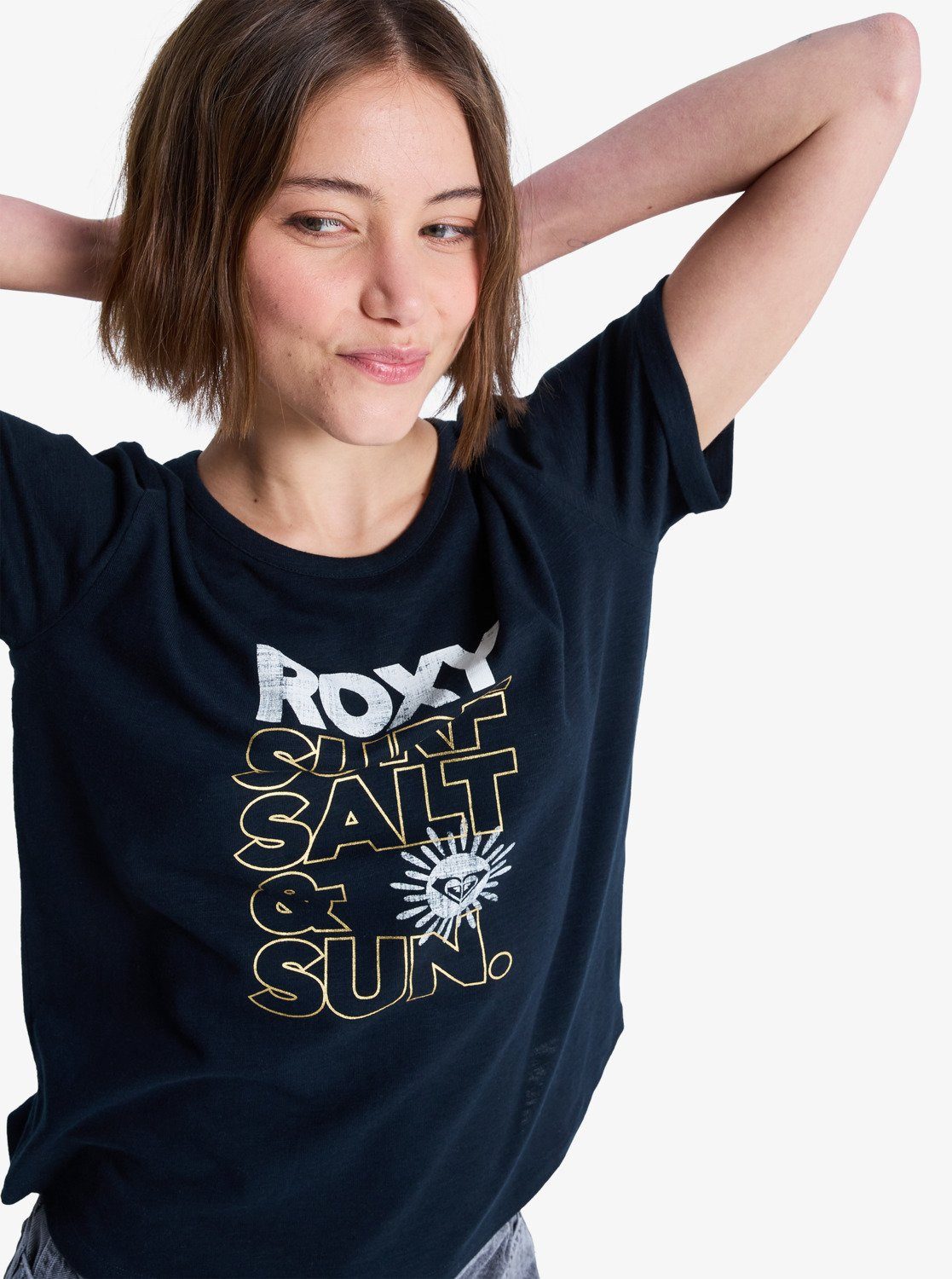 Roxy T-Shirt VL OCEANWAVE REGULAR Kurzarmdesign, mit Rundhalsausschnitt, sportlicher Stil