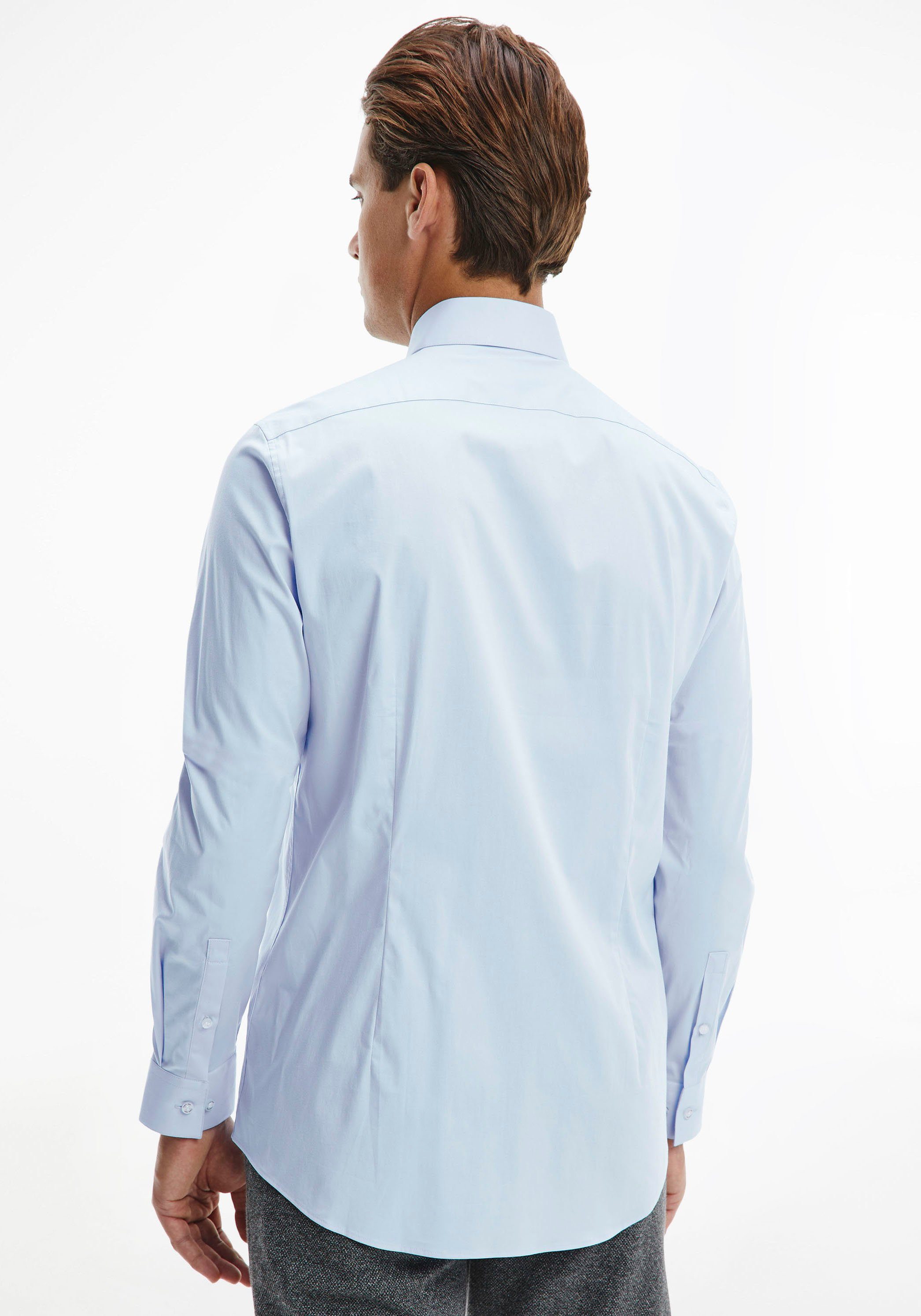 Calvin Klein Businesshemd POPLIN STRETCH SLIM SHIRT mit Kentkragen, Logopri günstig online kaufen