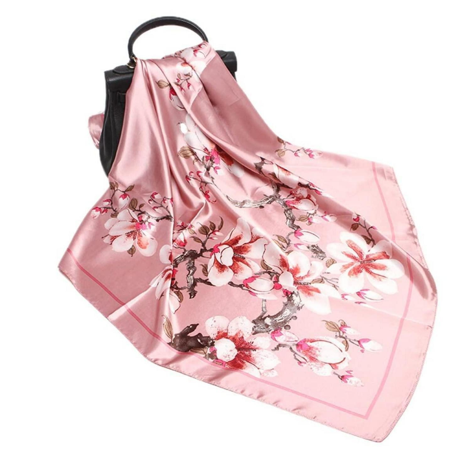 LuxusKollektion Bandana Schal Damen 90x90 cm Blume Bunt, (1-St)