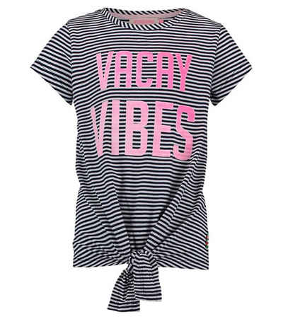 Vingino T-Shirt »VINGINO Hiloi Sommer T-Shirt gestreiftes Kinder Knoten-Shirt Vacay Vibes Kurzarm-Shirt Schwarz/Weiß«