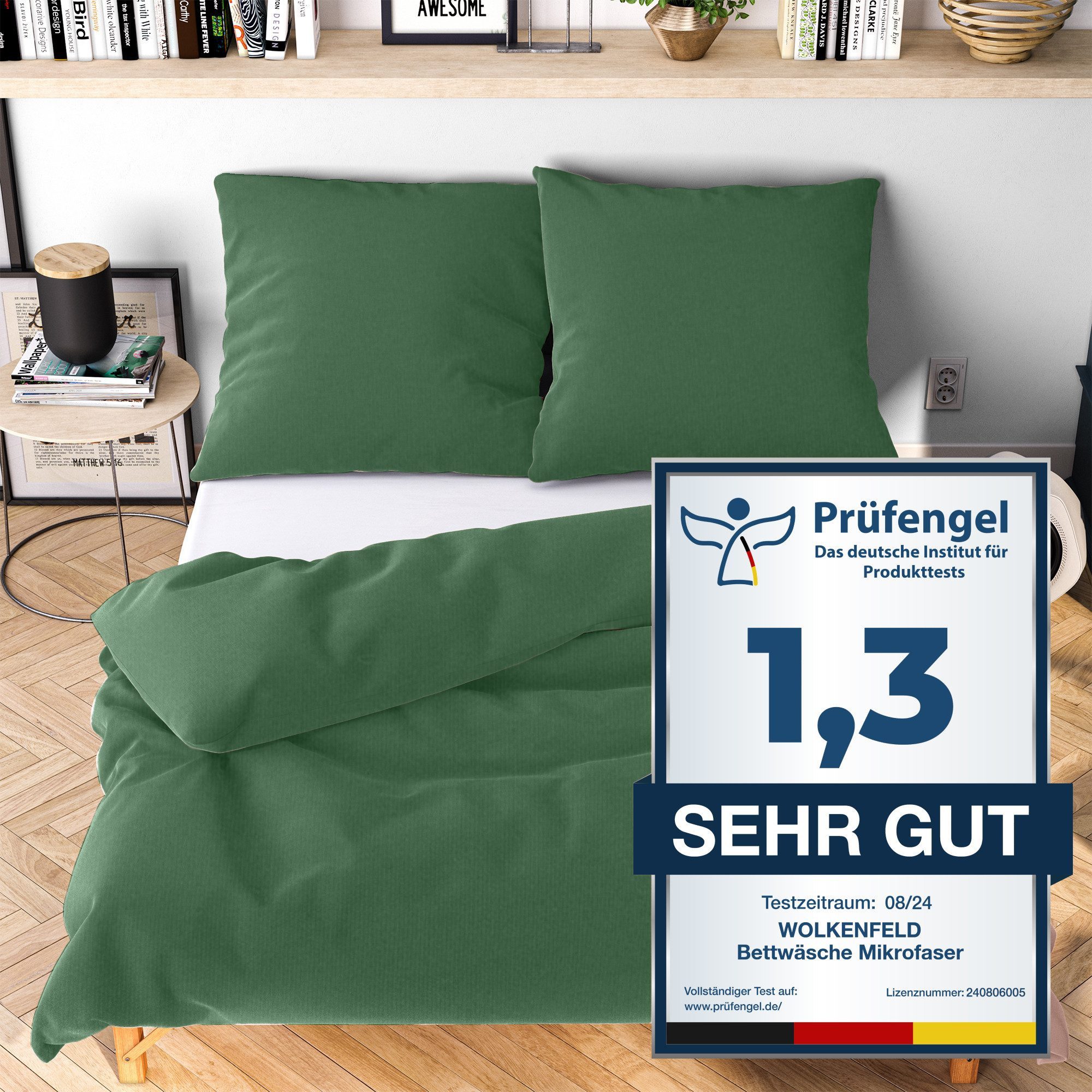 Wolkenfeld Постільна білизна Всіrgiker Постільна білизна, unfassbar weich, Microfaser, 2 teilig, 135x200 cm, 155x220 & Übergrößen I inkl. Kissenbezüge 80x80 I Uni