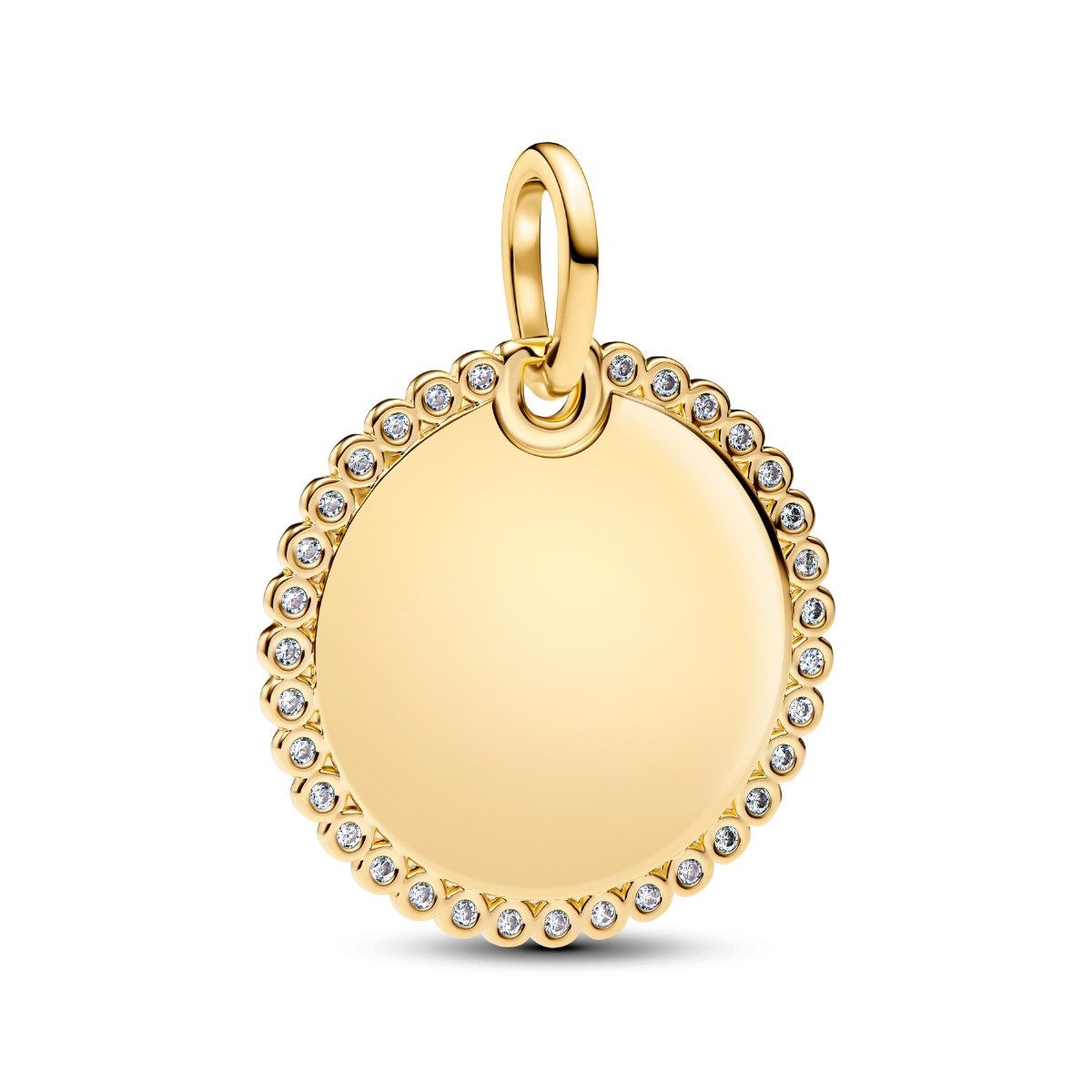Pandora Kettenanhänger Pandora Anhänger Damen Rund Zirkonia 14 Karat Vergoldet 364007C01