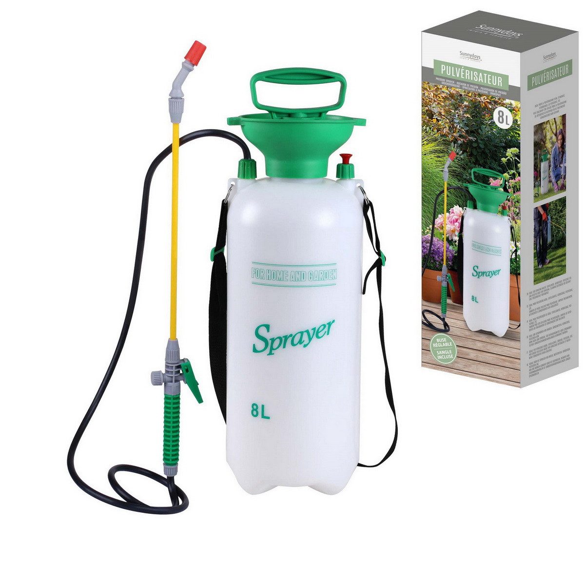 Drucksprühgerät 8 Liter Drucksprüher Druckspritze Handdrucksprüher