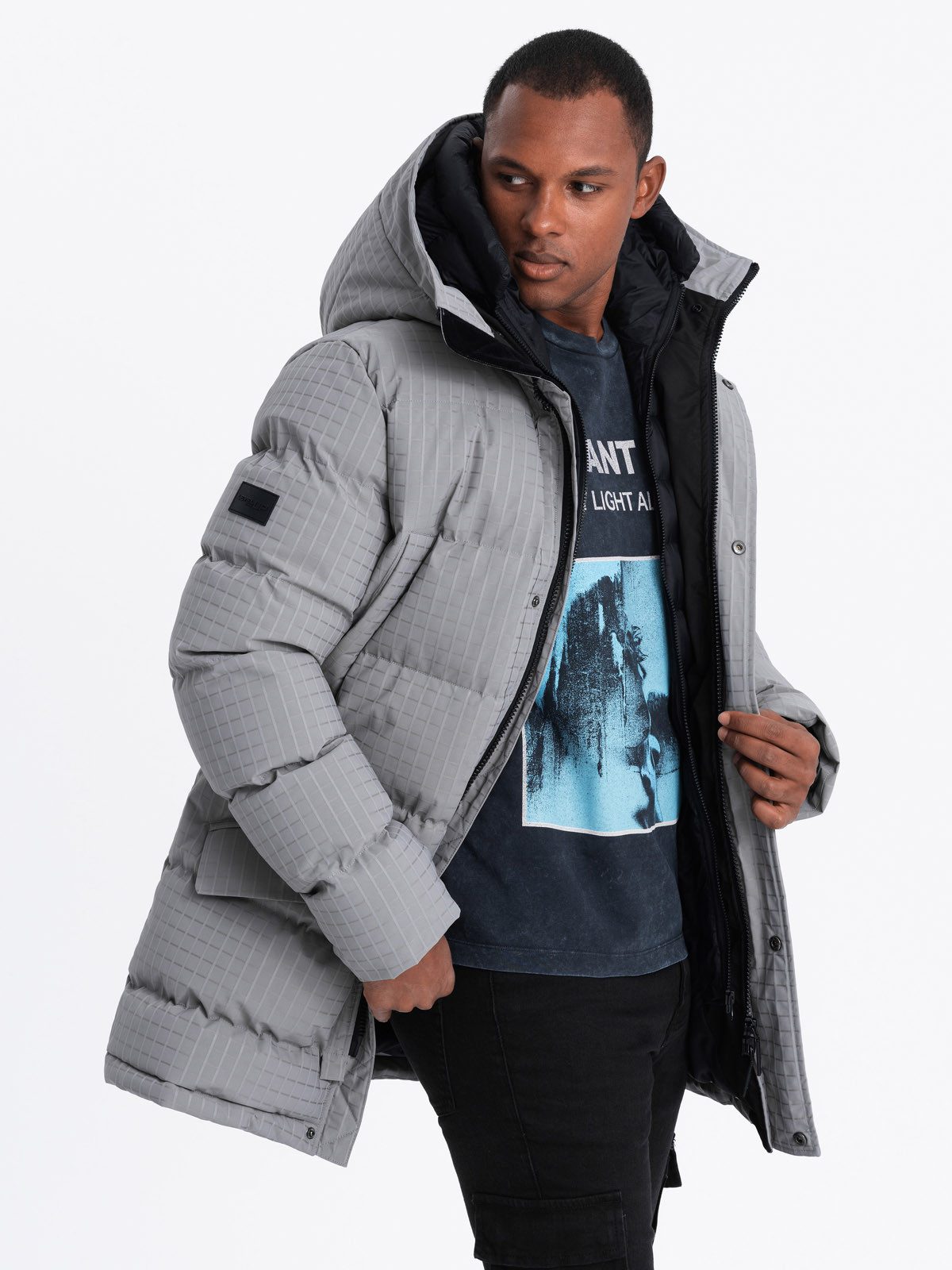 OMBRE Winterjacke Lange Outdoo Jacke für Herren