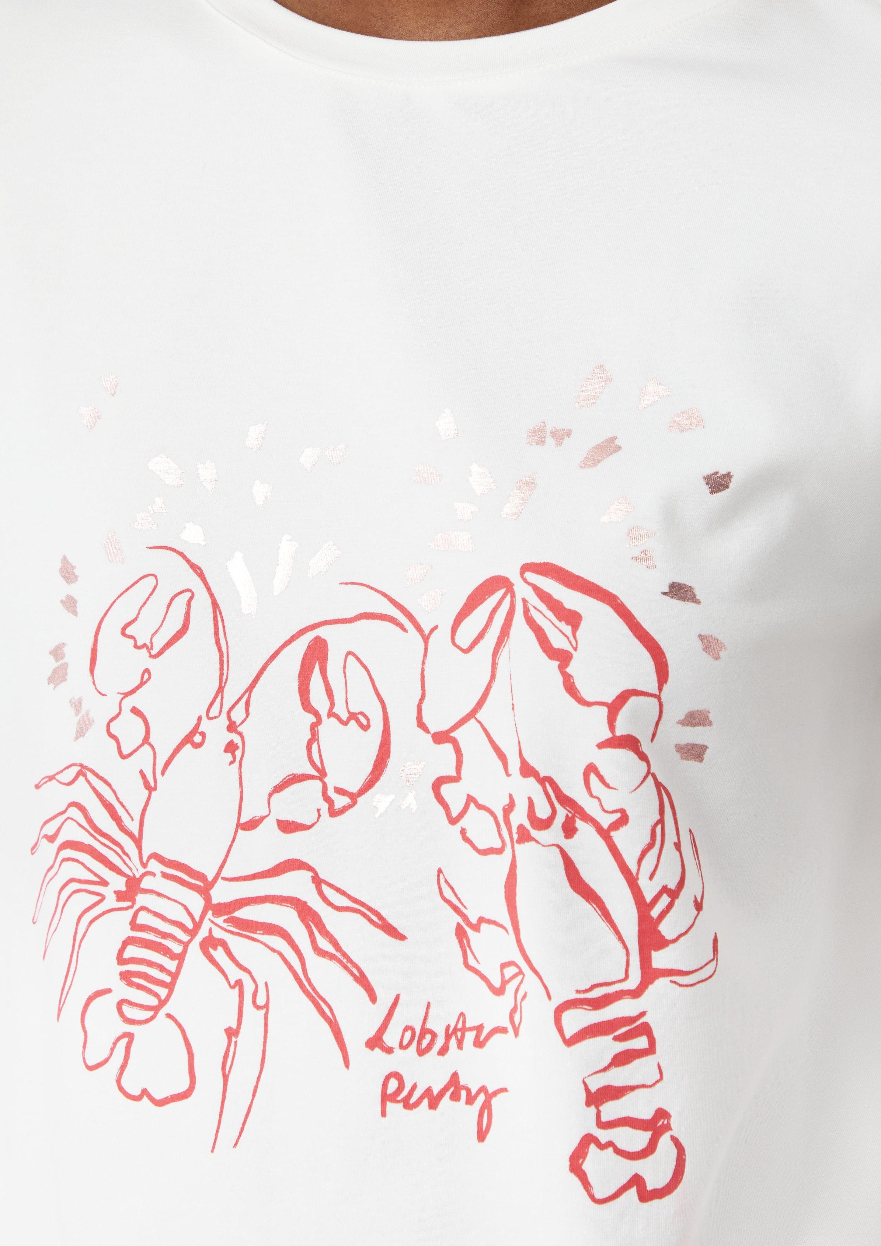 Comma Kurzarmshirt Jersey-T-Shirt mit Artwork Artwork günstig online kaufen
